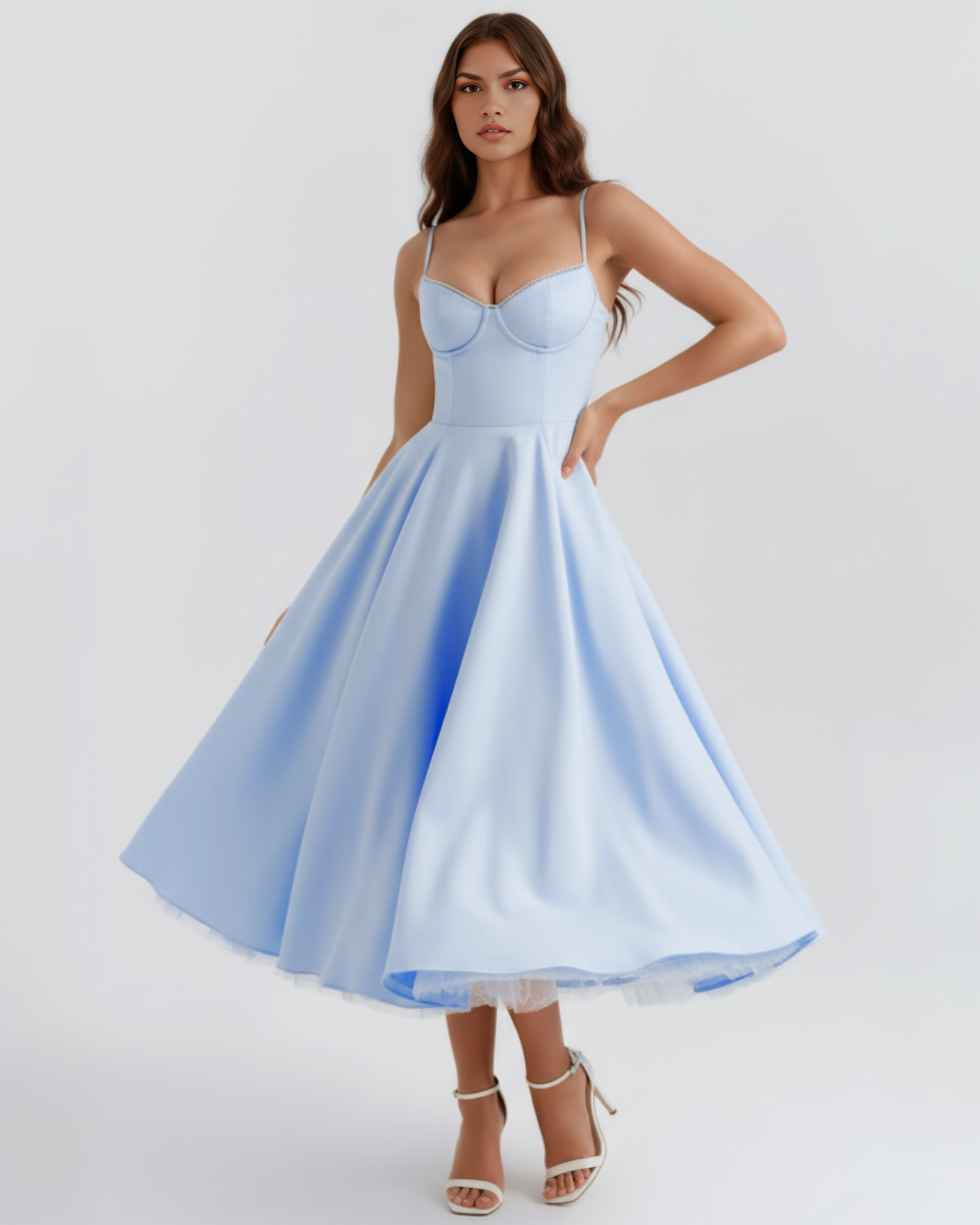 Vestido Selene en color azul bebé - Cloe Montiel