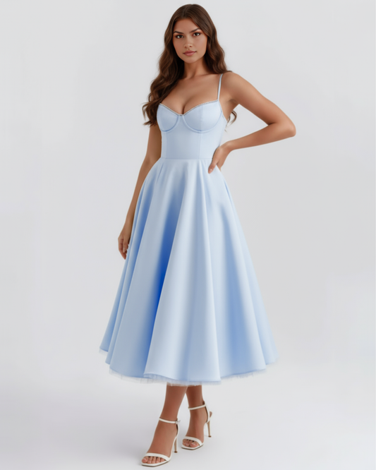 Vestido Selene en color azul bebé - Cloe Montiel