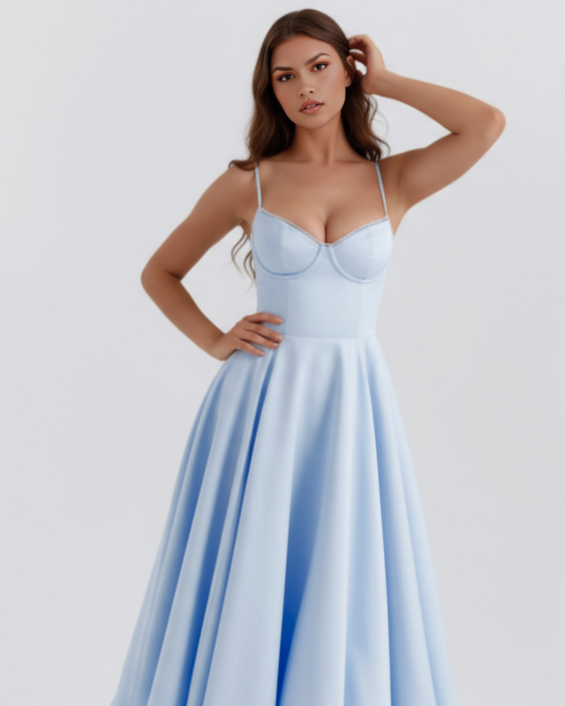 Vestido Selene en color azul bebé - Cloe Montiel