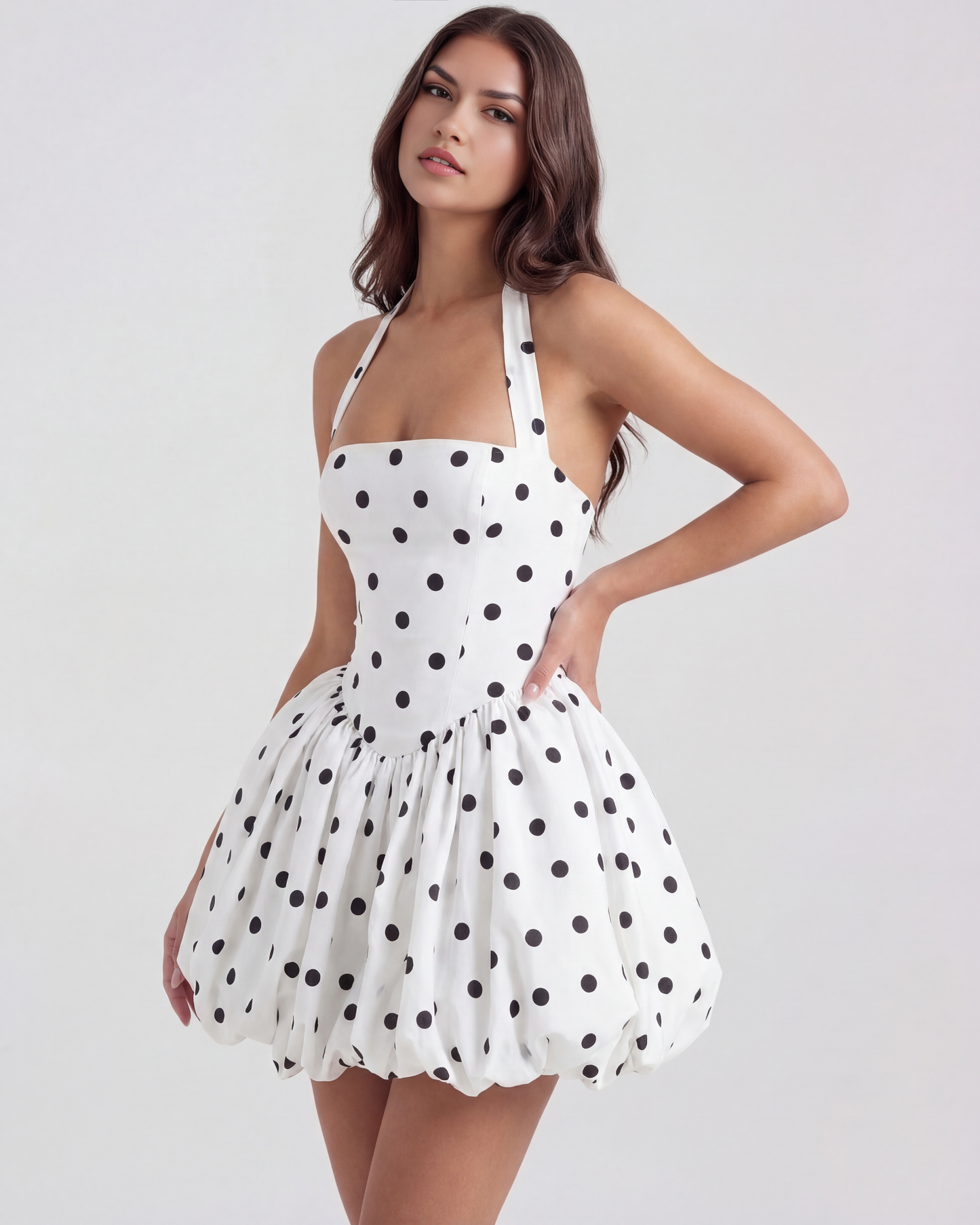 Vestido Giulia en color negro y blanco - Cloe Montiel