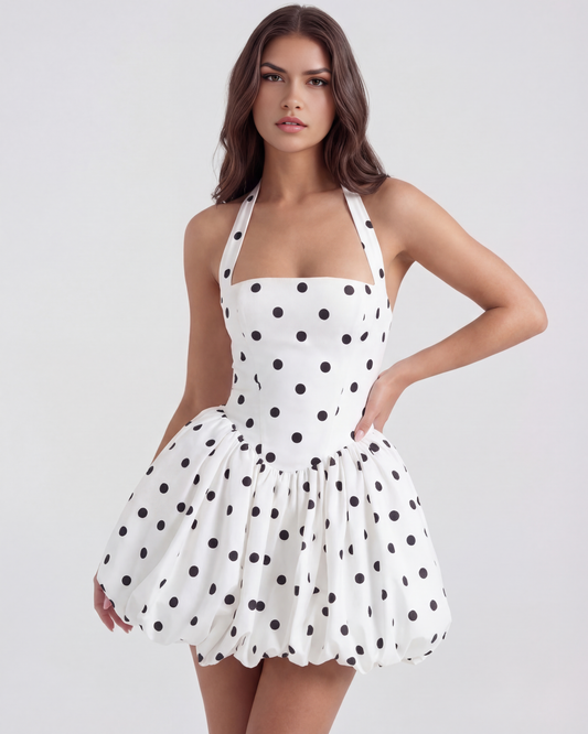 Vestido Giulia en color negro y blanco - Cloe Montiel