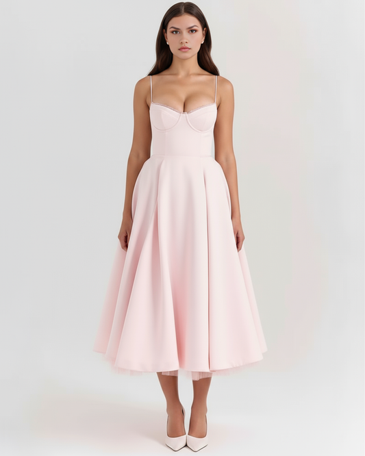 Vestido Selene en color rosa empolvado - Cloe Montiel