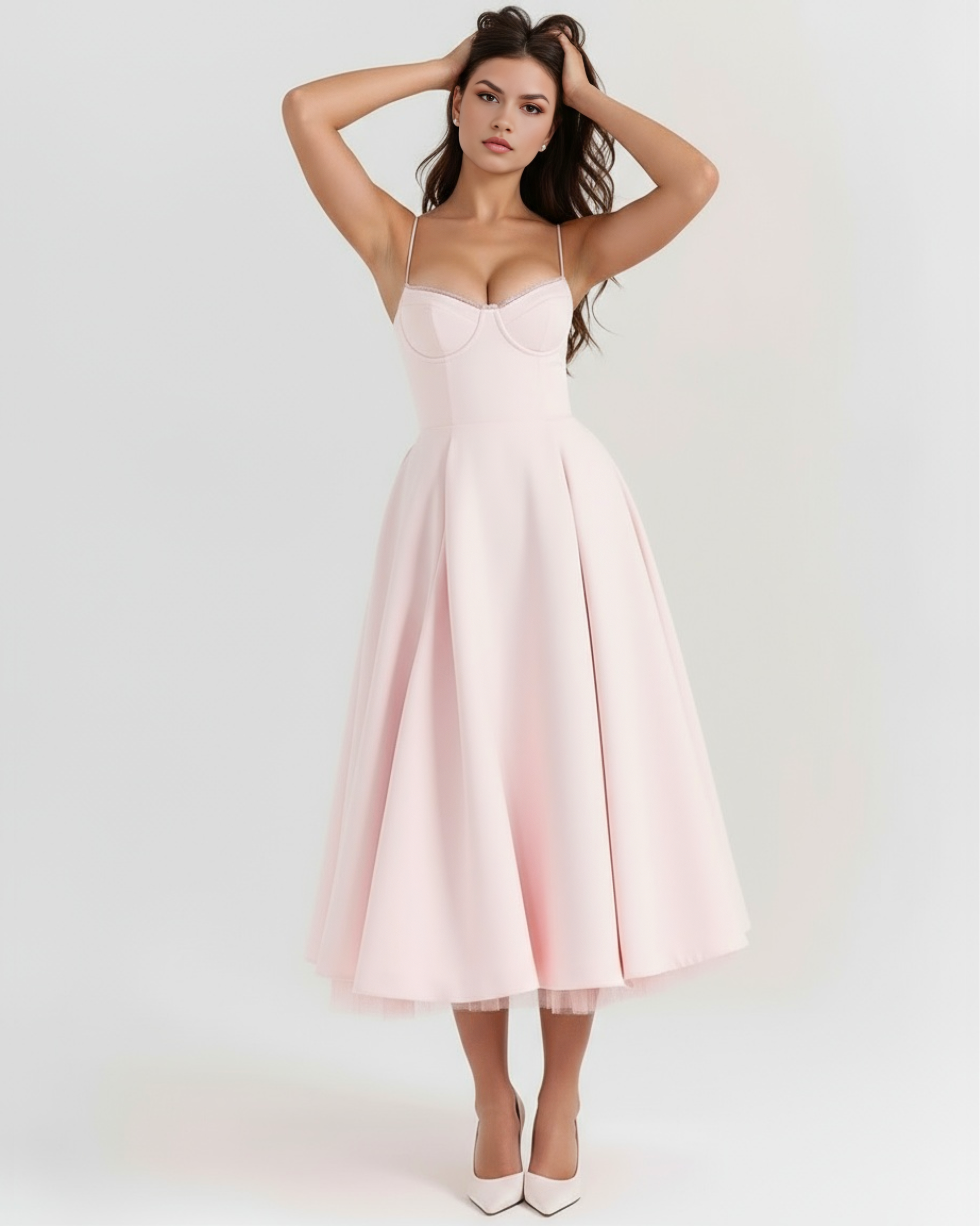 Vestido Selene en color rosa empolvado - Cloe Montiel
