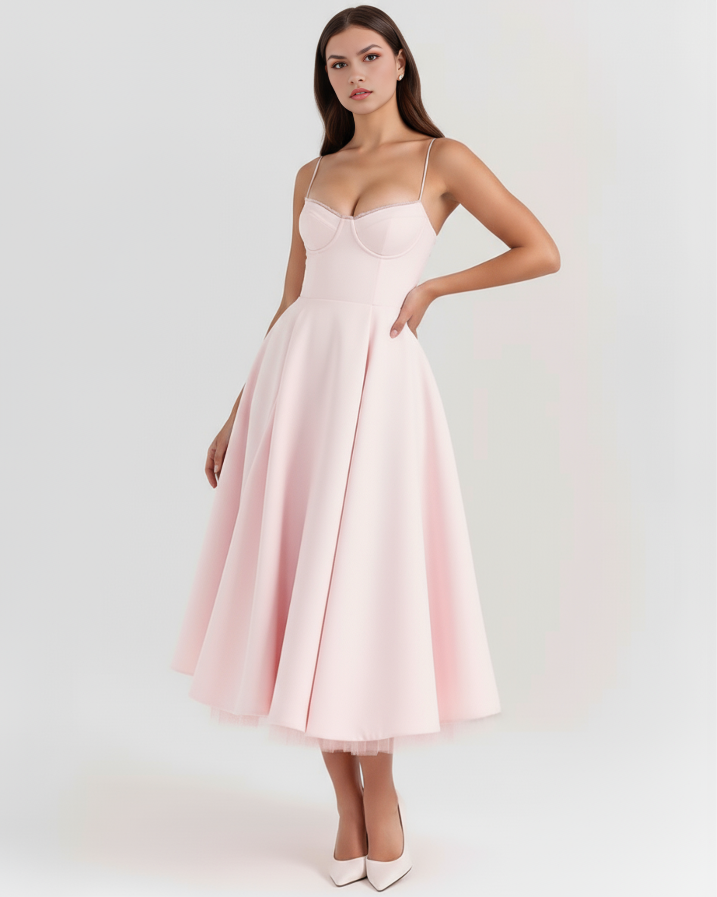 Vestido Selene en color rosa empolvado - Cloe Montiel
