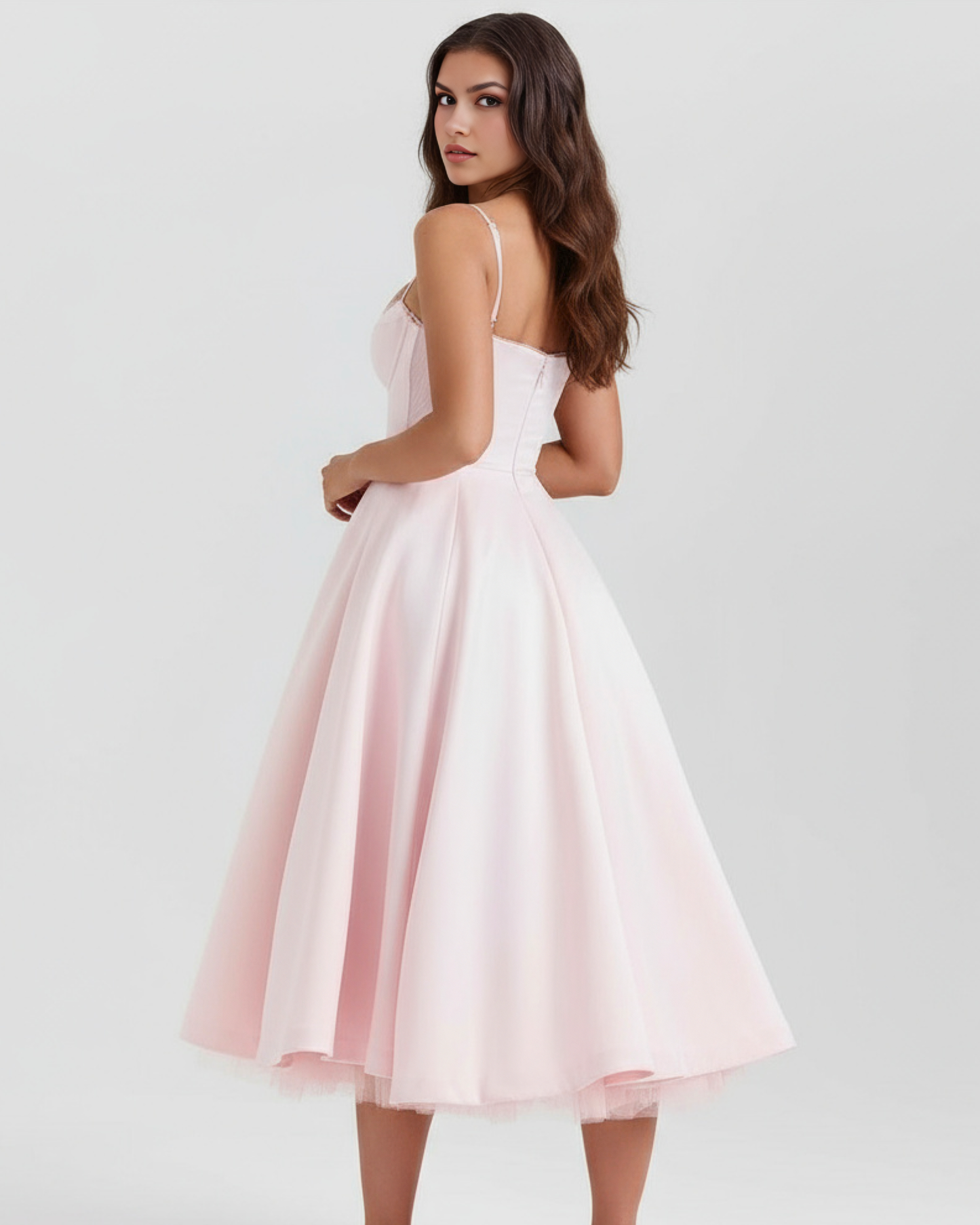 Vestido Selene en color rosa empolvado - Cloe Montiel