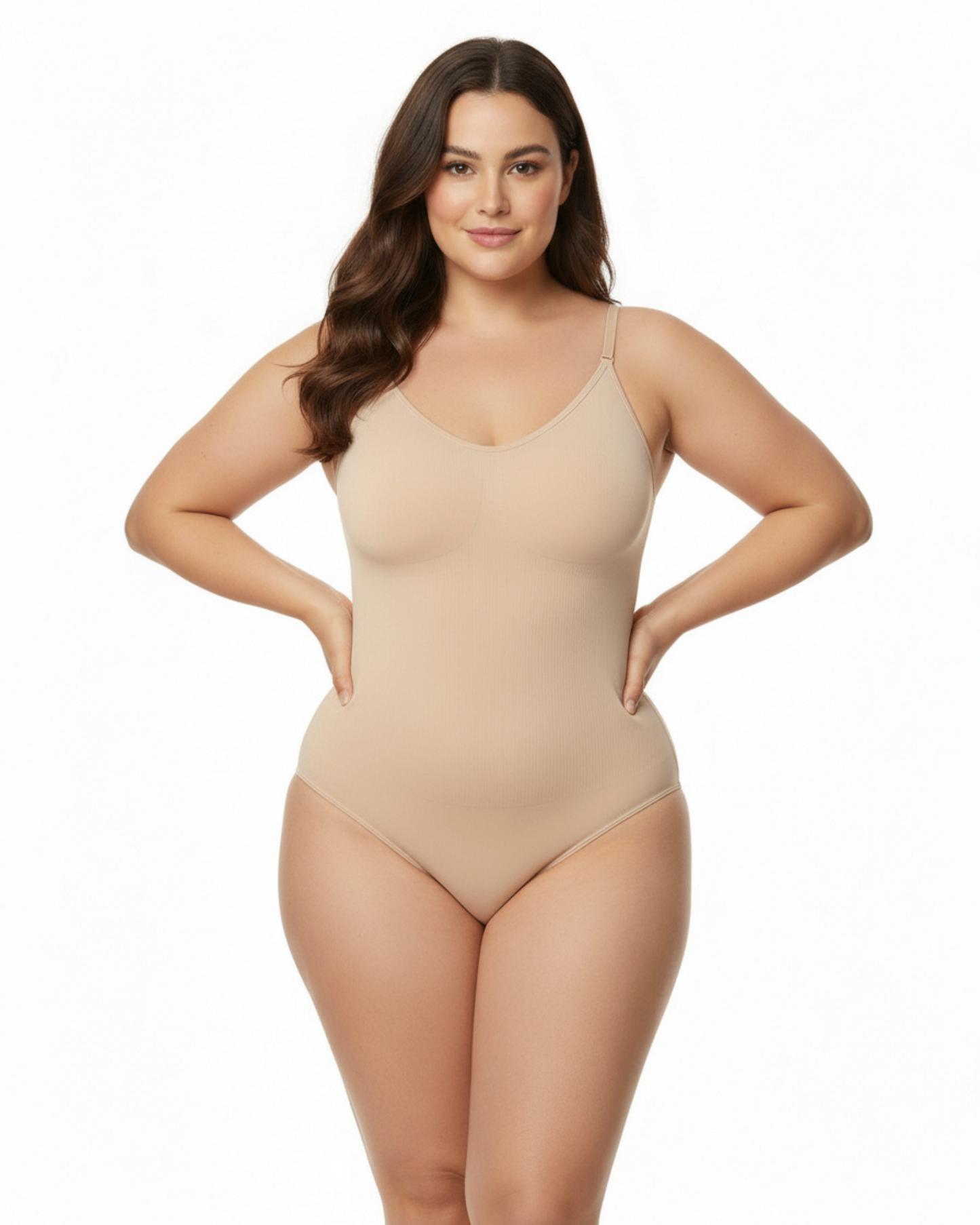 Snatched Shapewear Bodysuit en color beige - Cloe Montiel