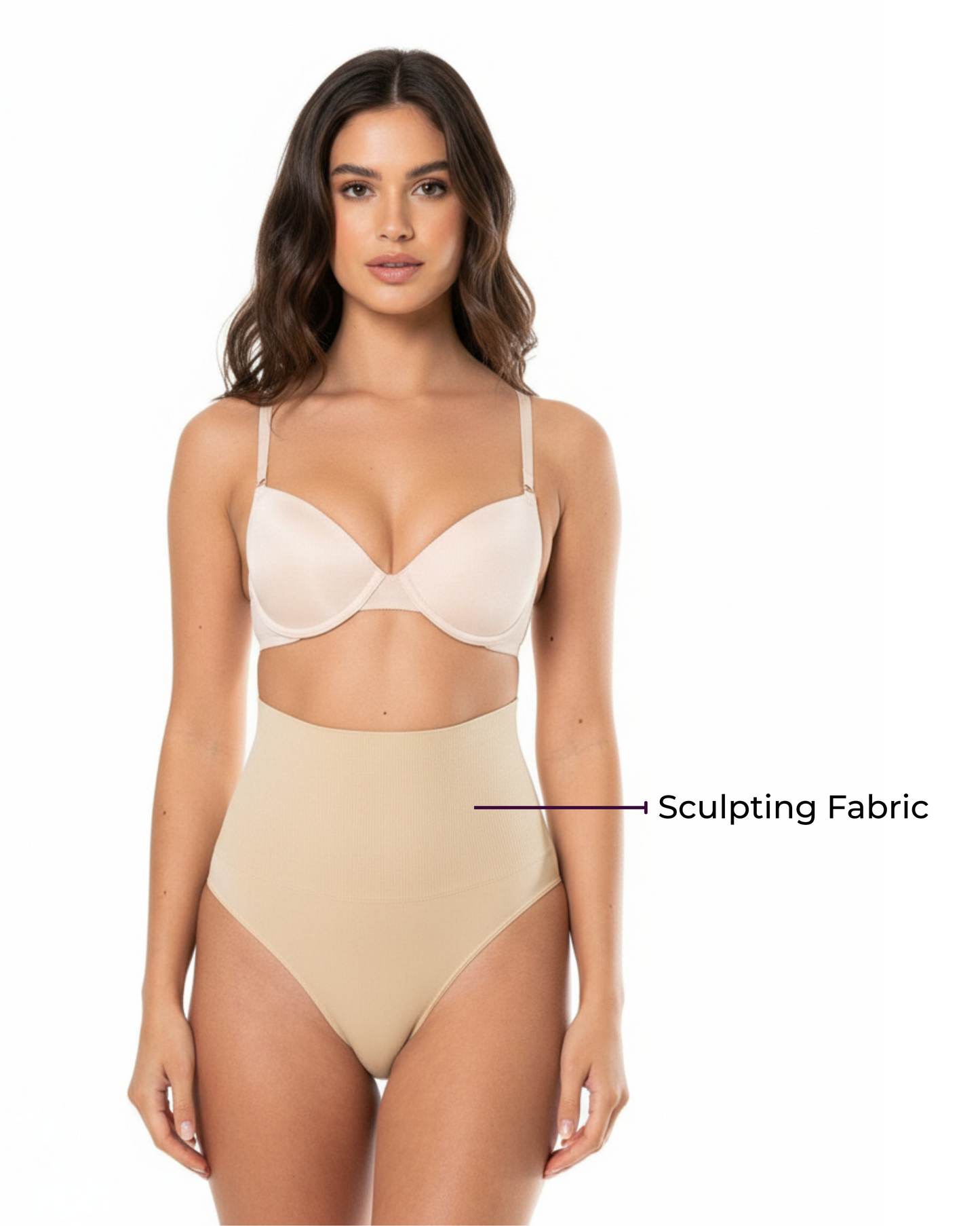 High-Waisted Thong en color beige - Cloe Montiel