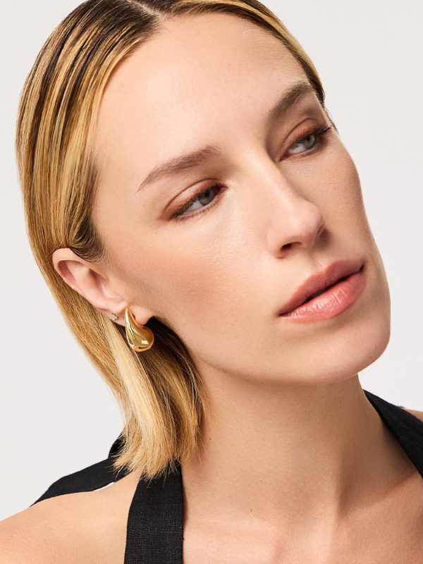 Pendientes Golden Drop Earrings en color dorado - Cloe Montiel