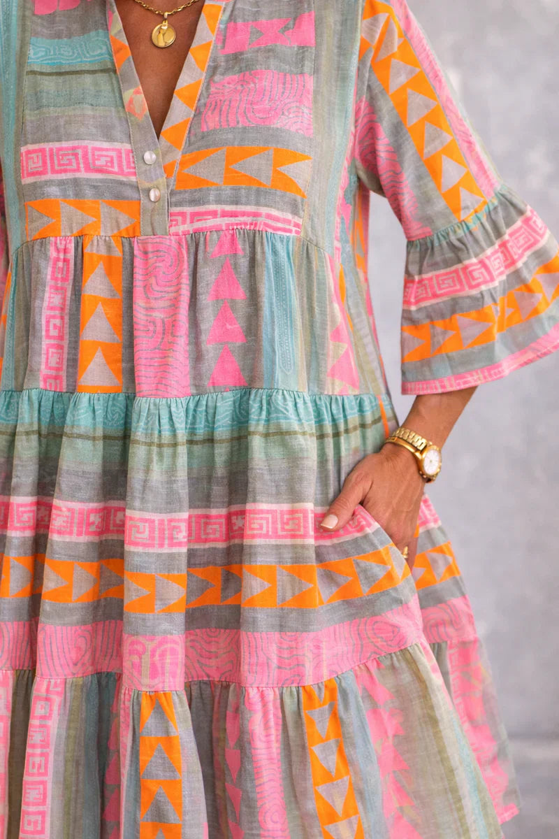 NOVA | Vestido midi vibrante con comodidad ligera para el fin de semana