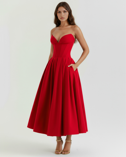 Vestido Amalfi en color rojo - Cloe Montiel