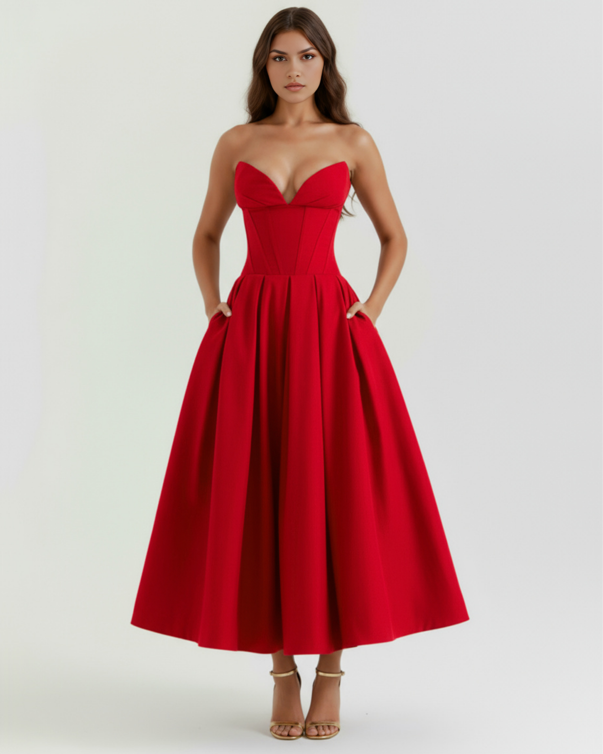 Vestido Amalfi en color rojo - Cloe Montiel