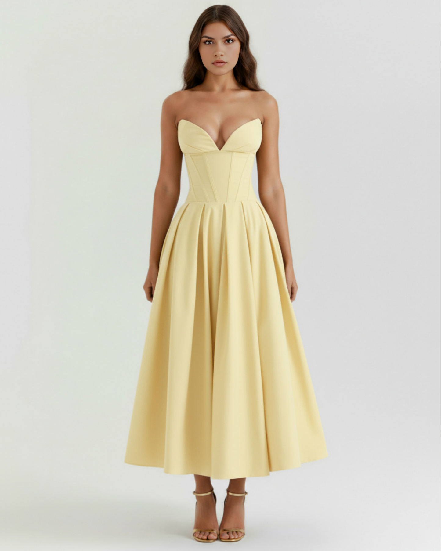 Vestido Amalfi en color amarillo claro - Cloe Montiel