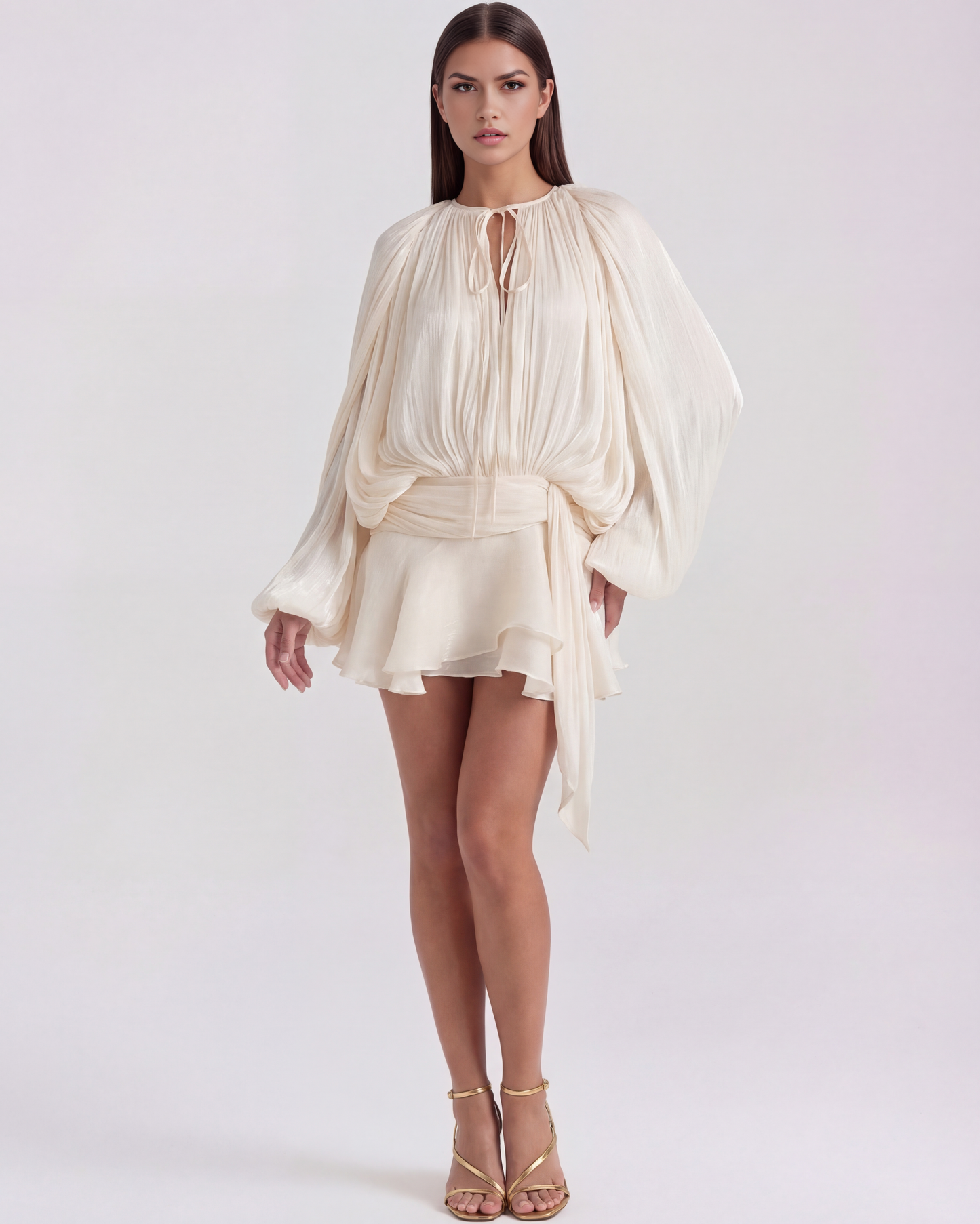 Vestido Giovanna en color crema - Cloe Montiel