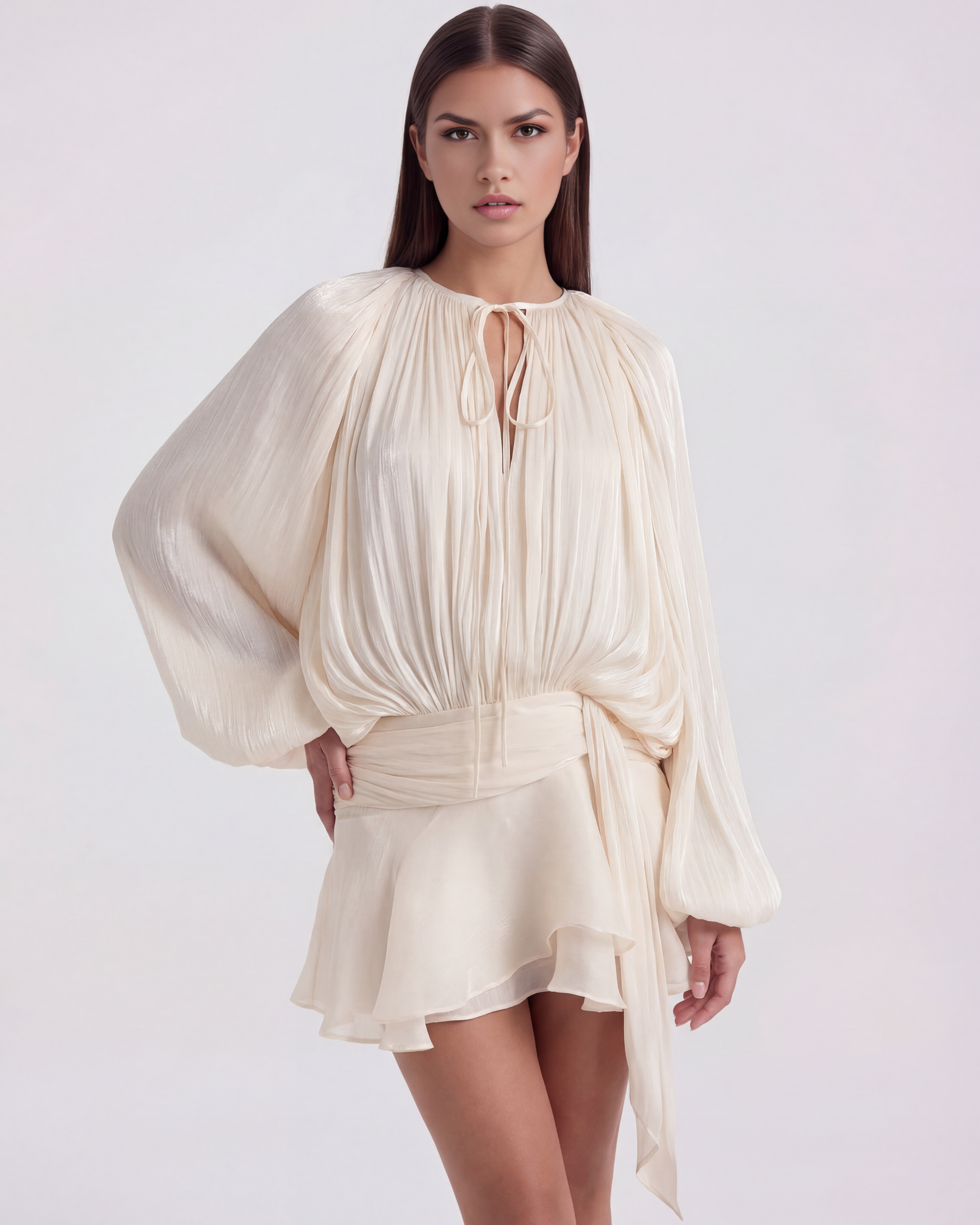 Vestido Giovanna en color crema - Cloe Montiel