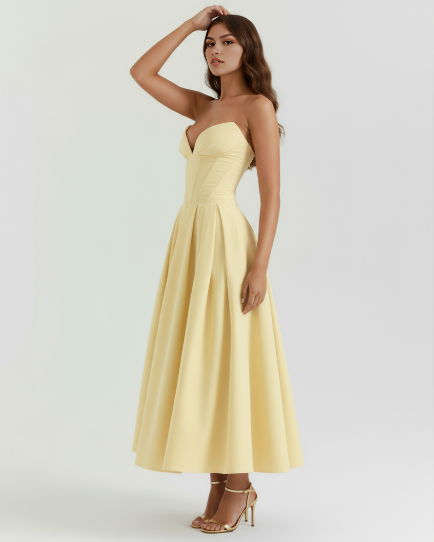 Vestido Amalfi en color amarillo claro - Cloe Montiel