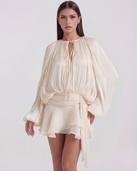 Vestido Giovanna en color crema - Cloe Montiel