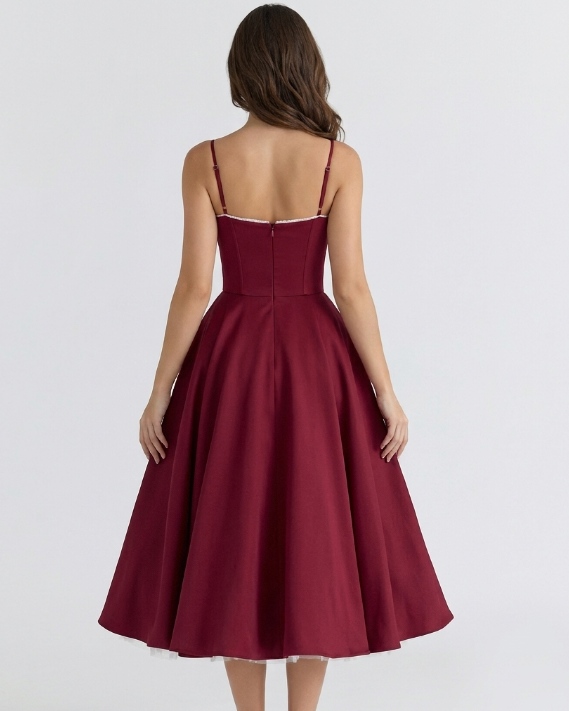 Vestido Selene en color burdeos - Cloe Montiel