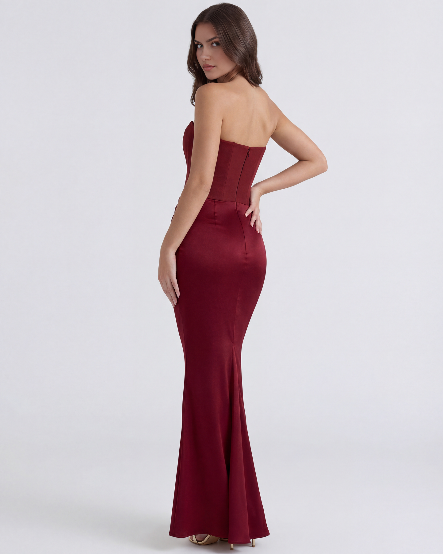 Vestido Rosalind en color burdeos - Cloe Montiel
