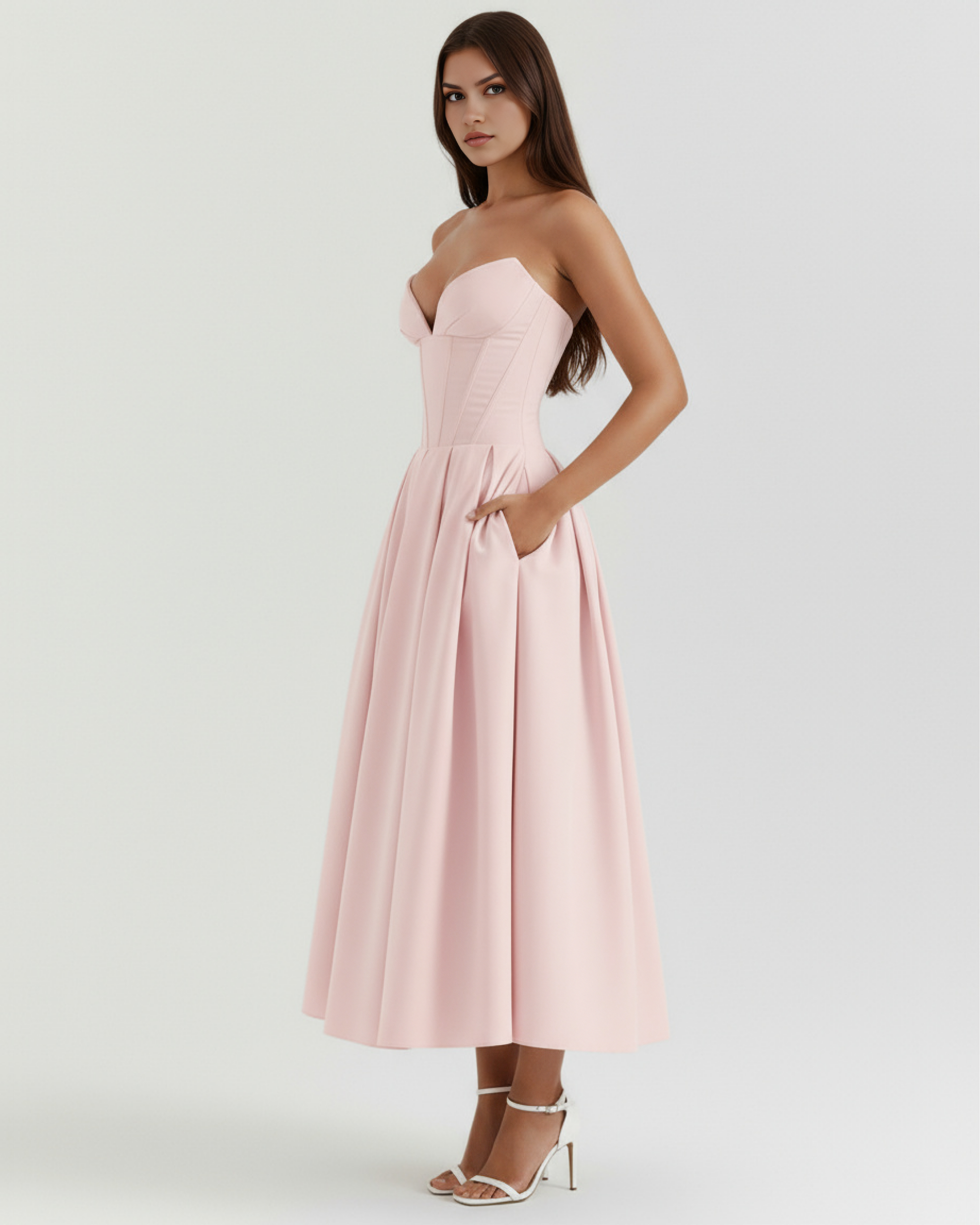 Vestido Amalfi en color rosa - Cloe Montiel