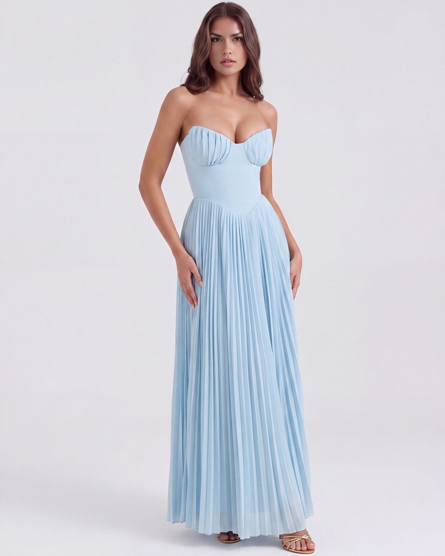 Vestido Siena en color azul bebé - Cloe Montiel