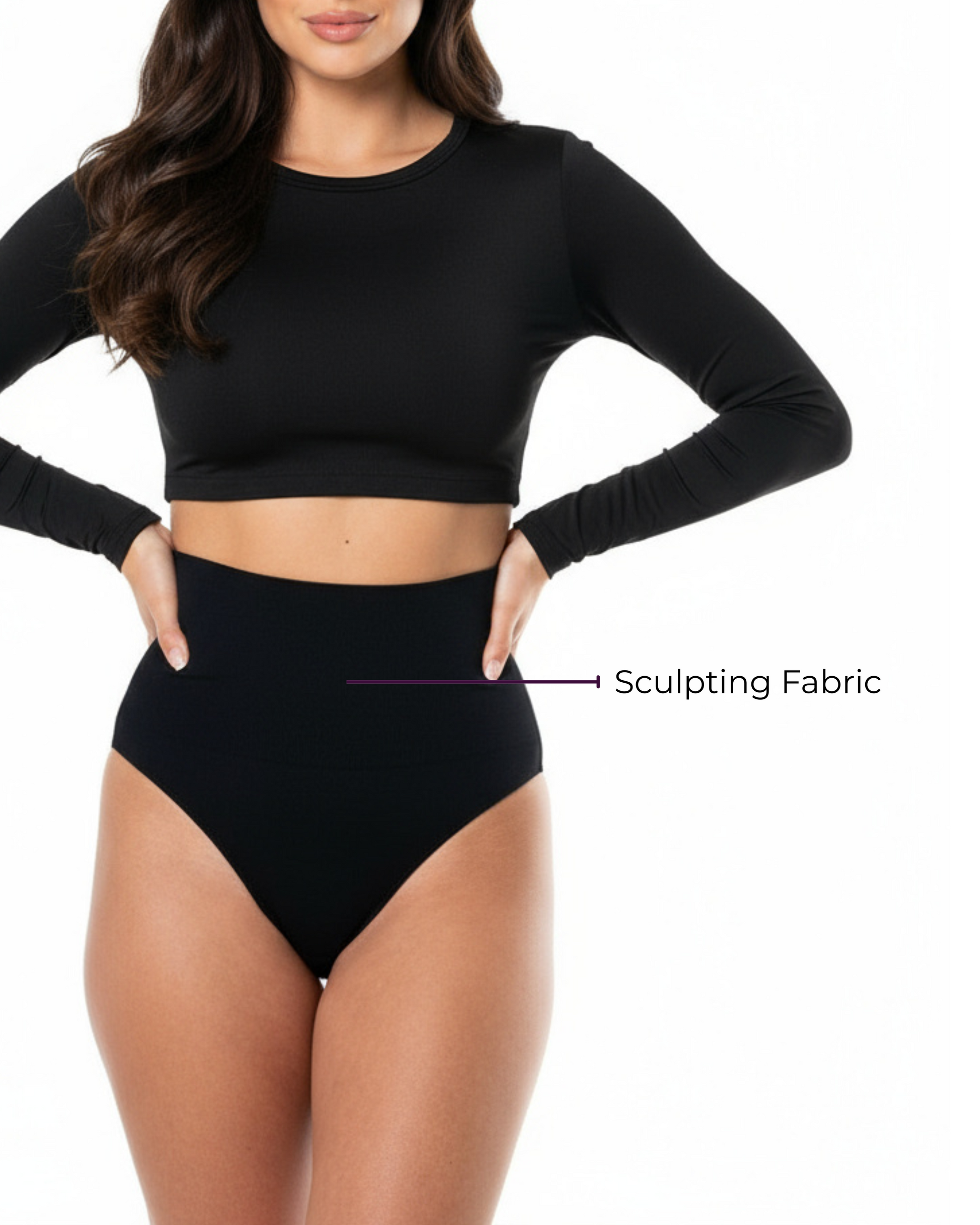 High-Waisted Thong en color negro - Cloe Montiel