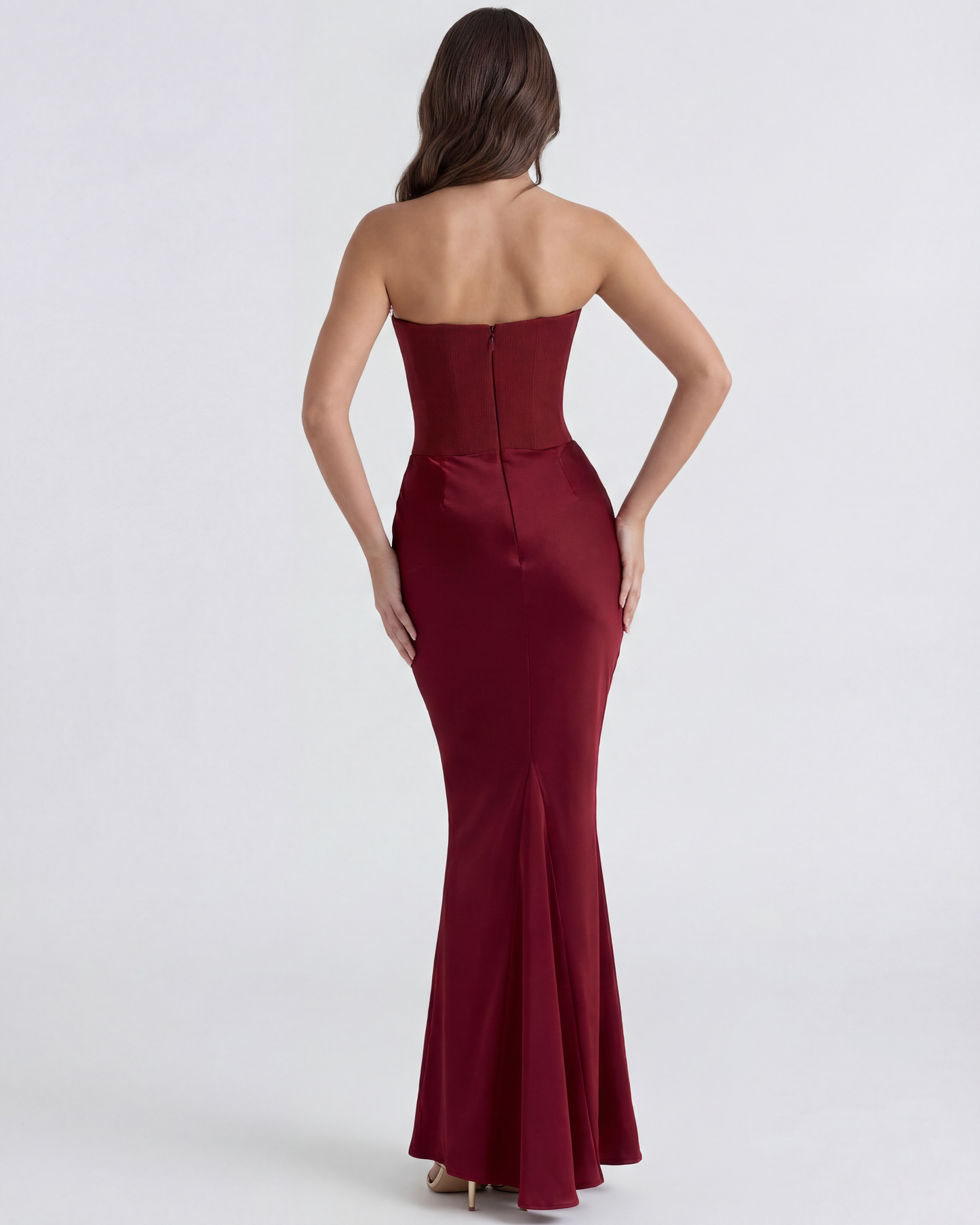 Vestido Rosalind en color burdeos - Cloe Montiel