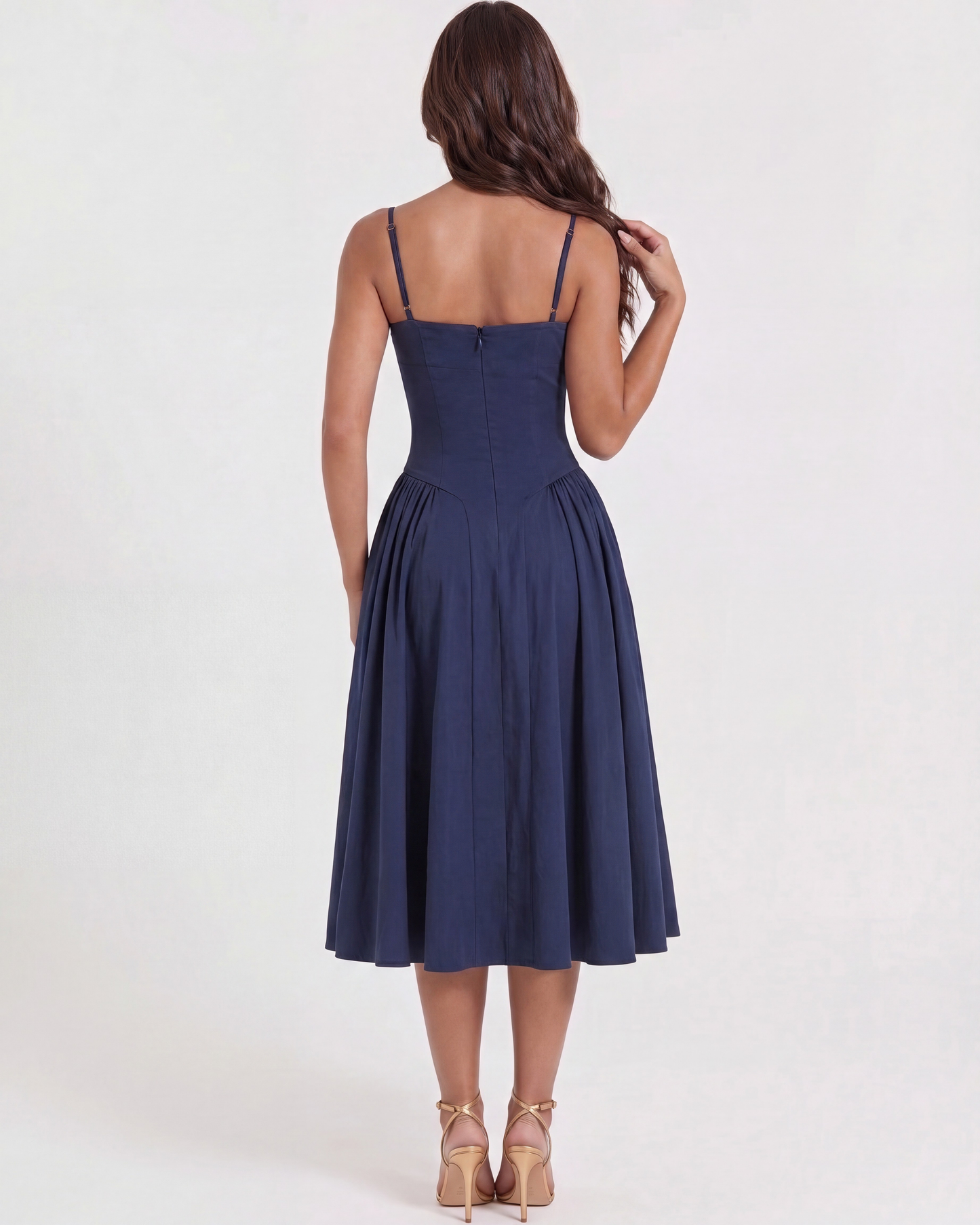 Vestido Francesca en color azul marino - Cloe Montiel