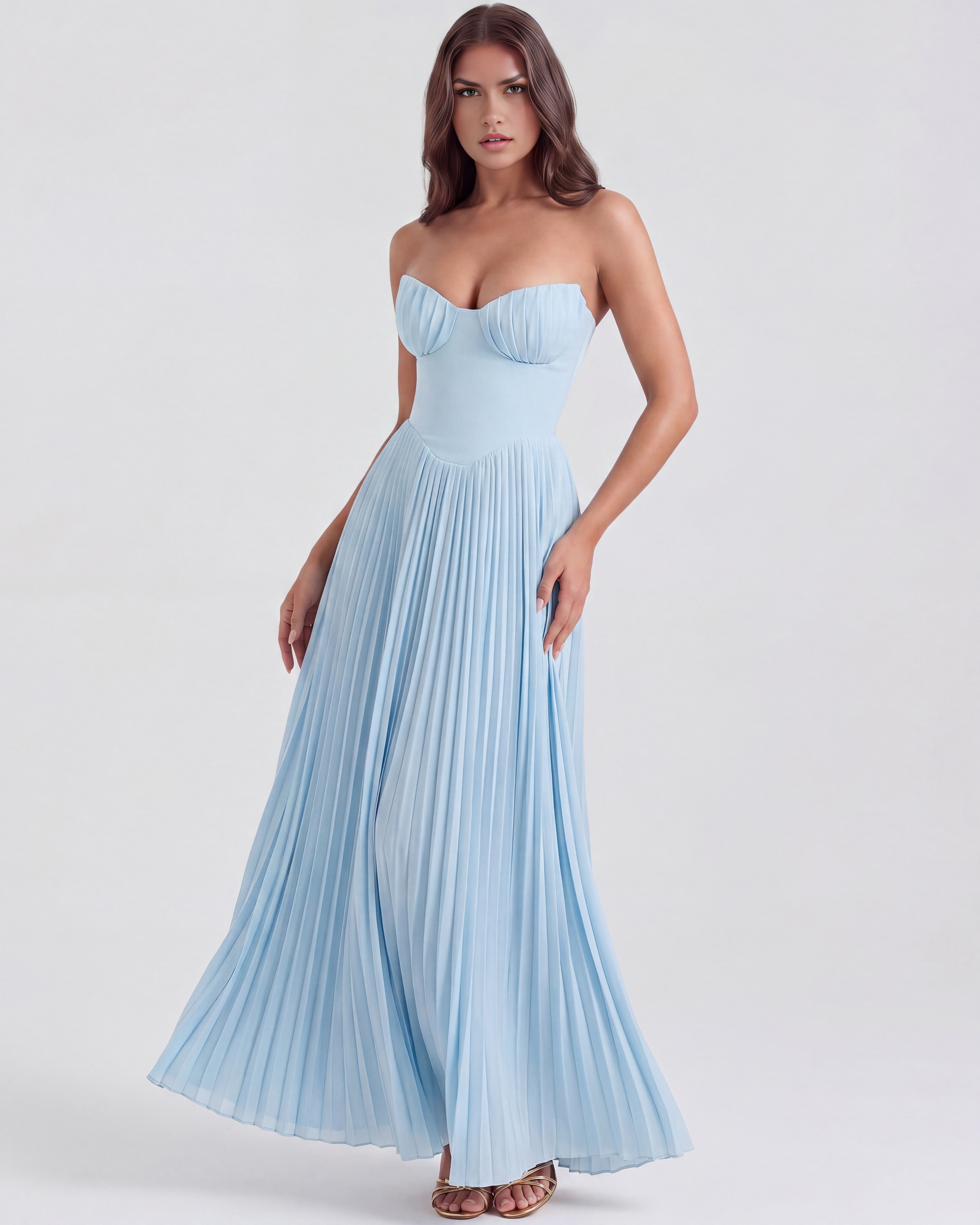 Vestido Siena en color azul bebé - Cloe Montiel