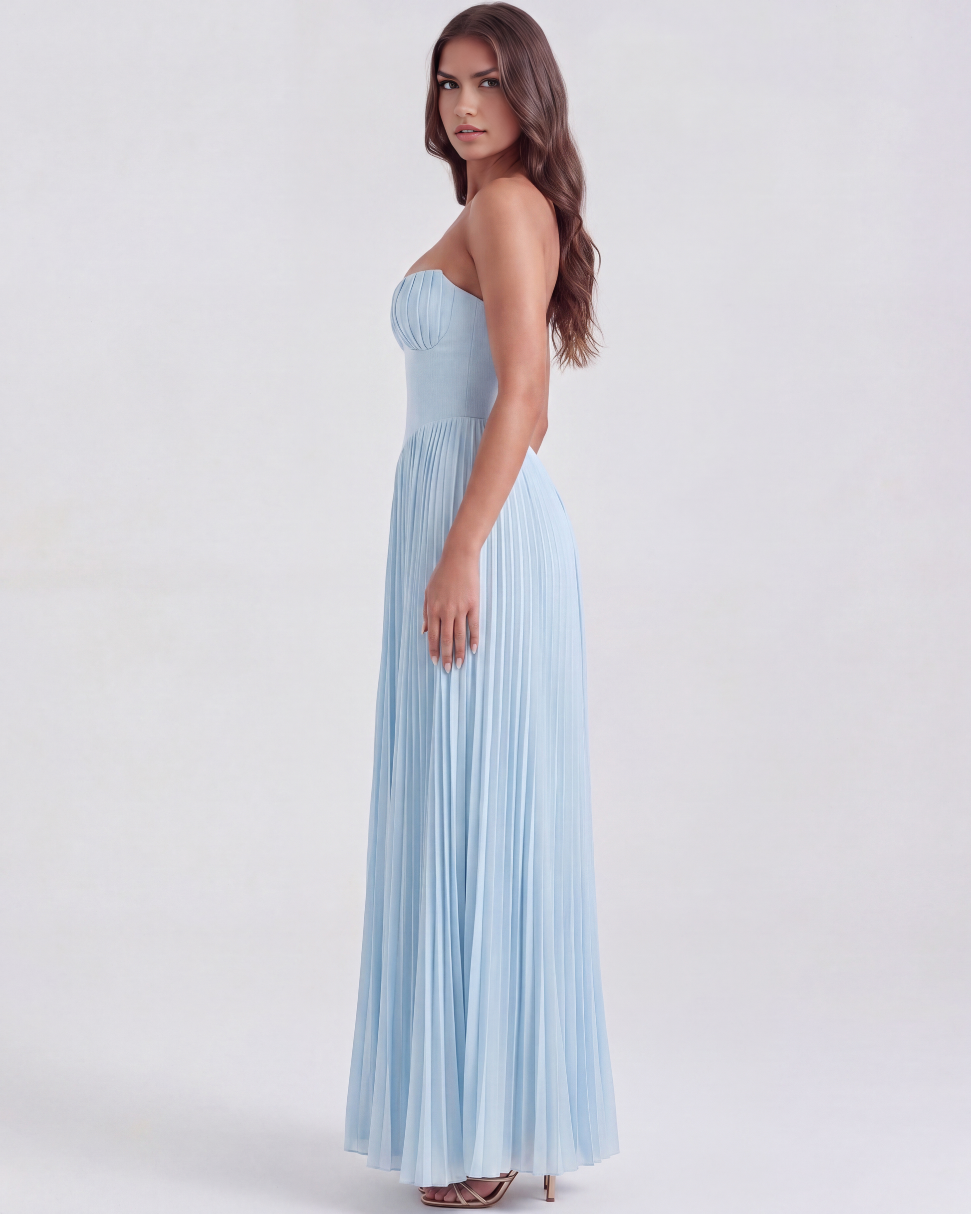Vestido Siena en color azul bebé - Cloe Montiel