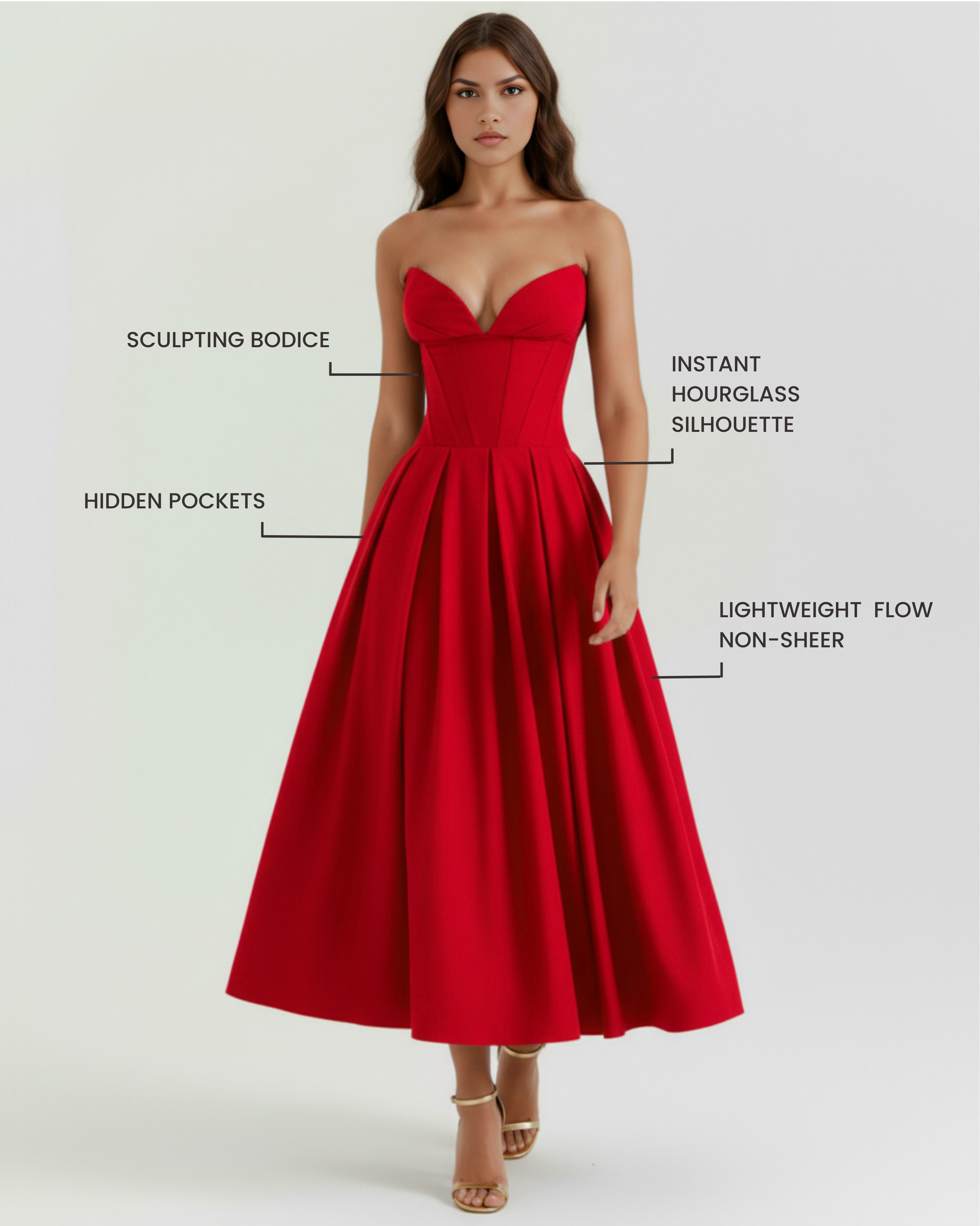 Vestido Amalfi en color rojo - Cloe Montiel