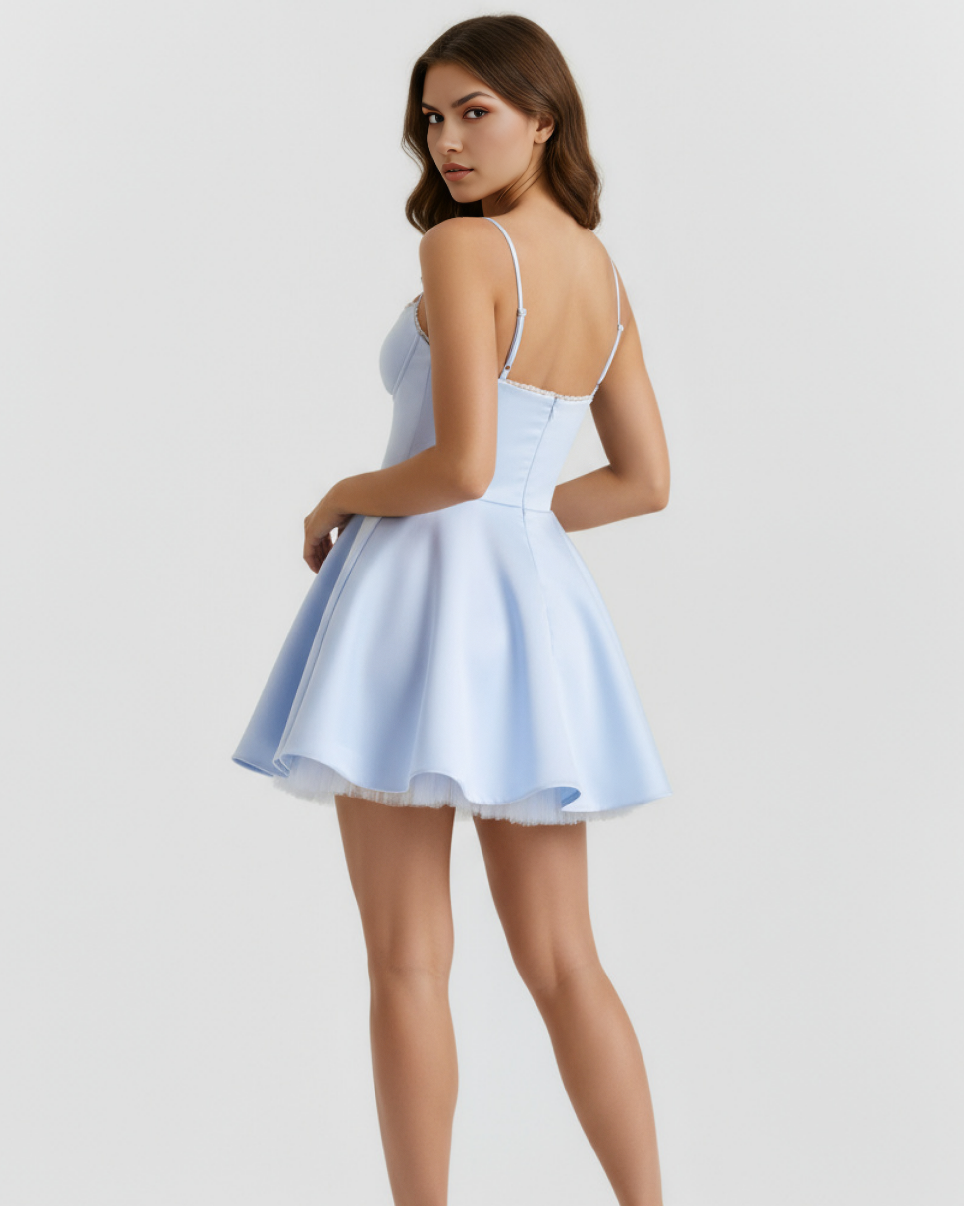 Vestido Selene en color azul bebé - Cloe Montiel