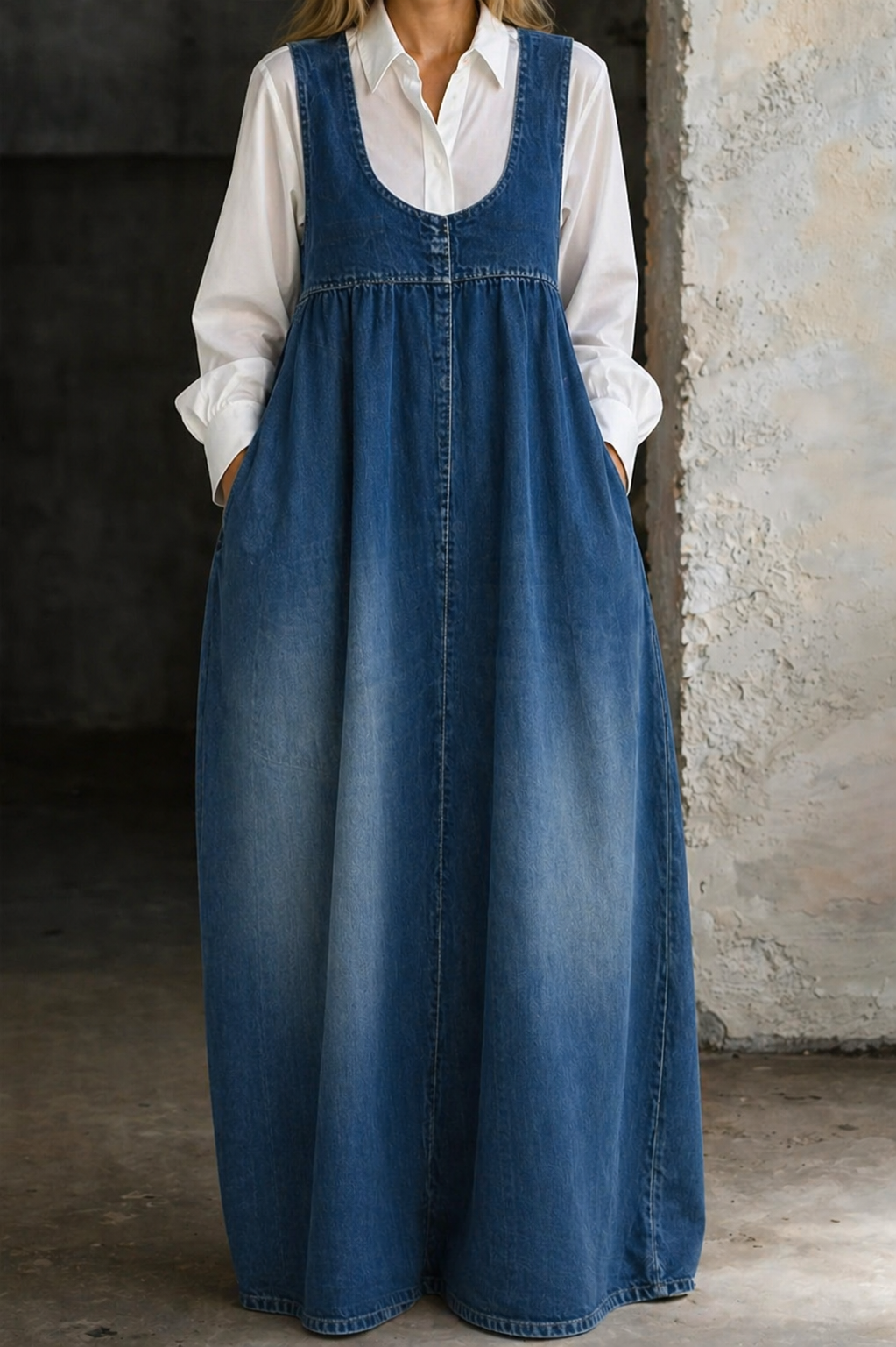Veronica | Vestido camisero vaquero holgado
