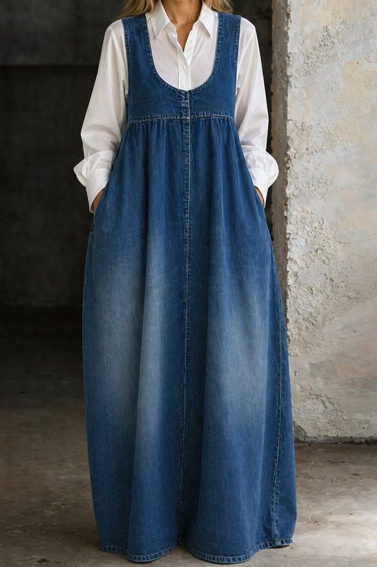 Veronica | Vestido camisero vaquero holgado
