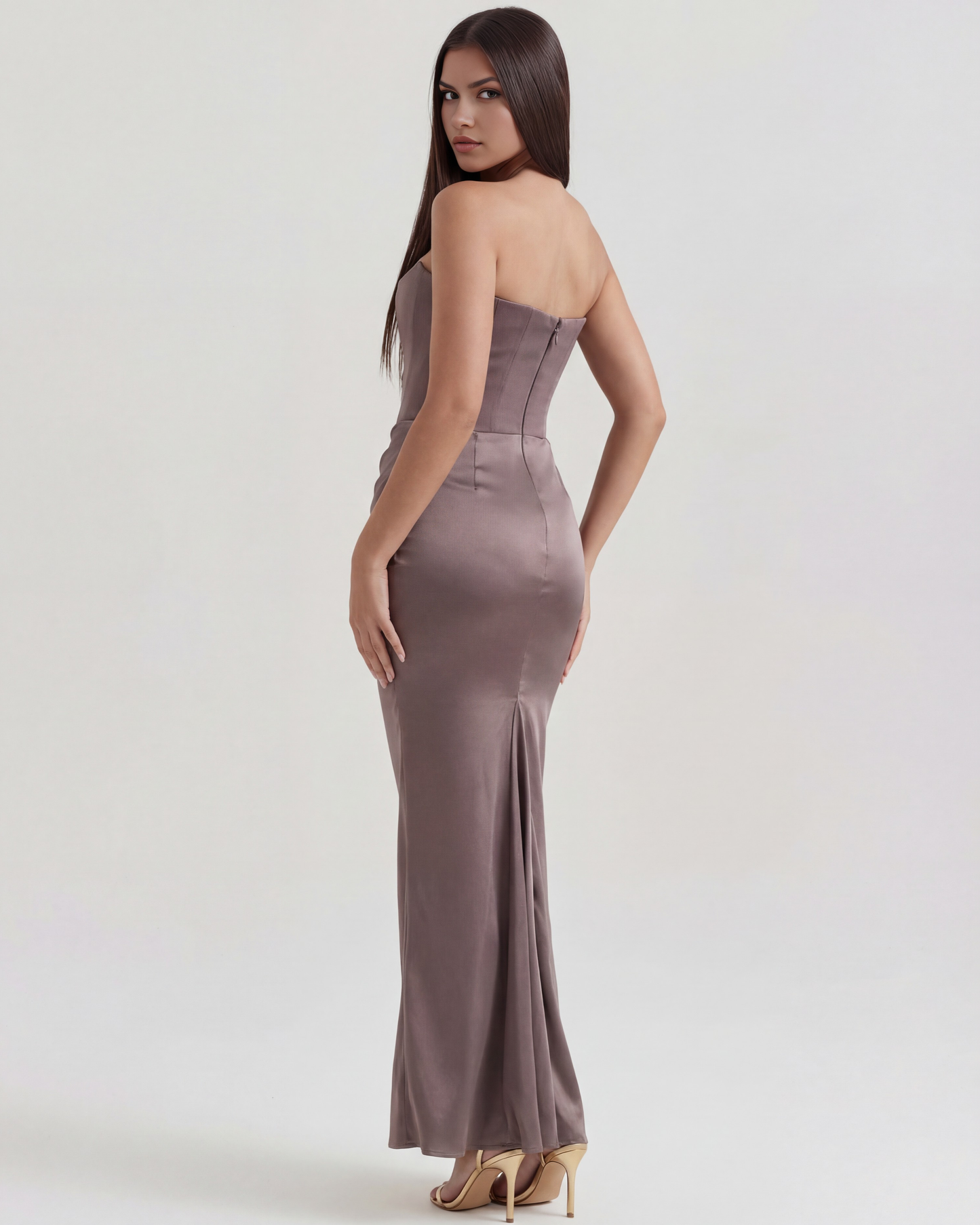 Vestido Rosalind en color gris humo - Cloe Montiel