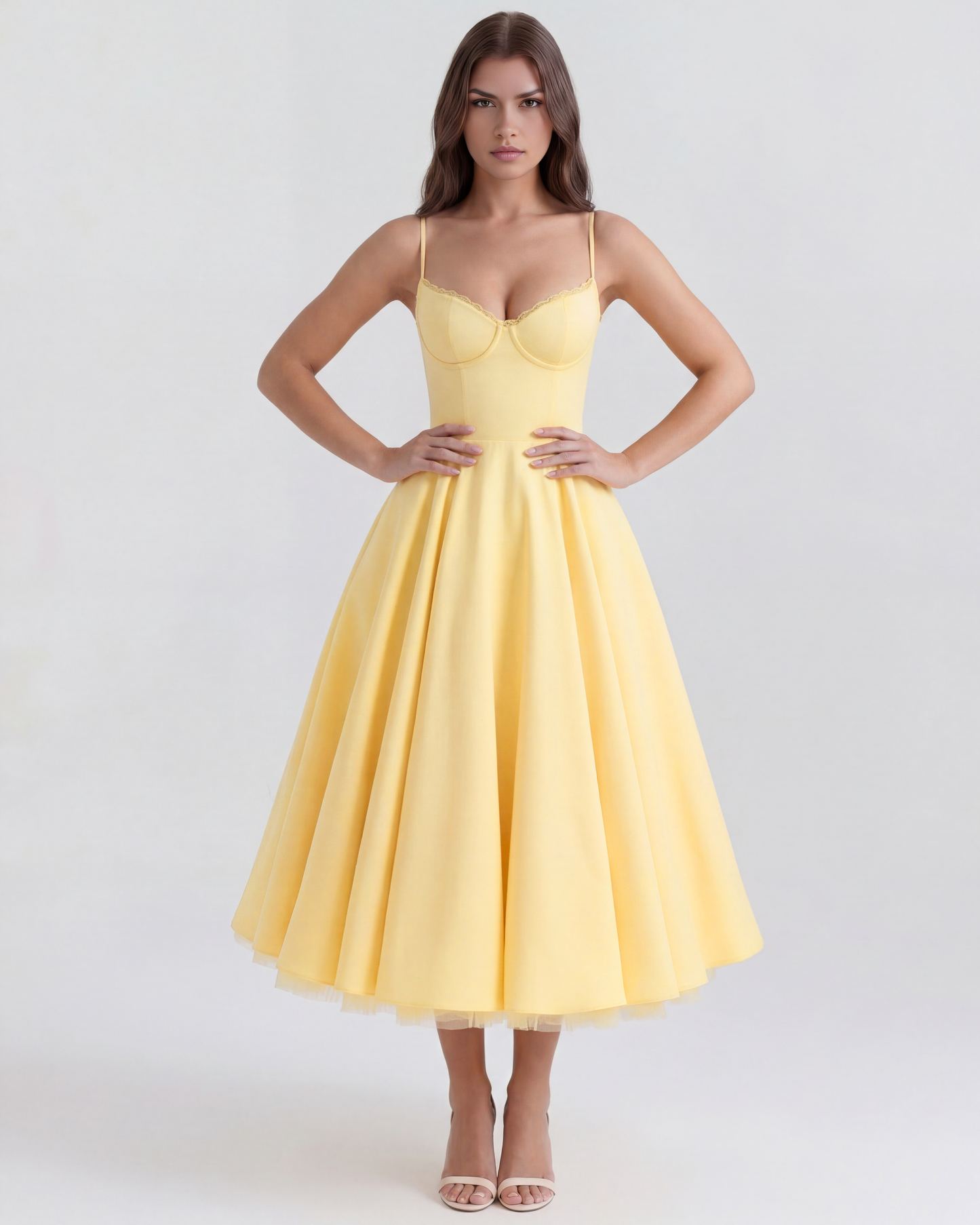 Vestido Selene en color amarillo mantequilla - Cloe Montiel