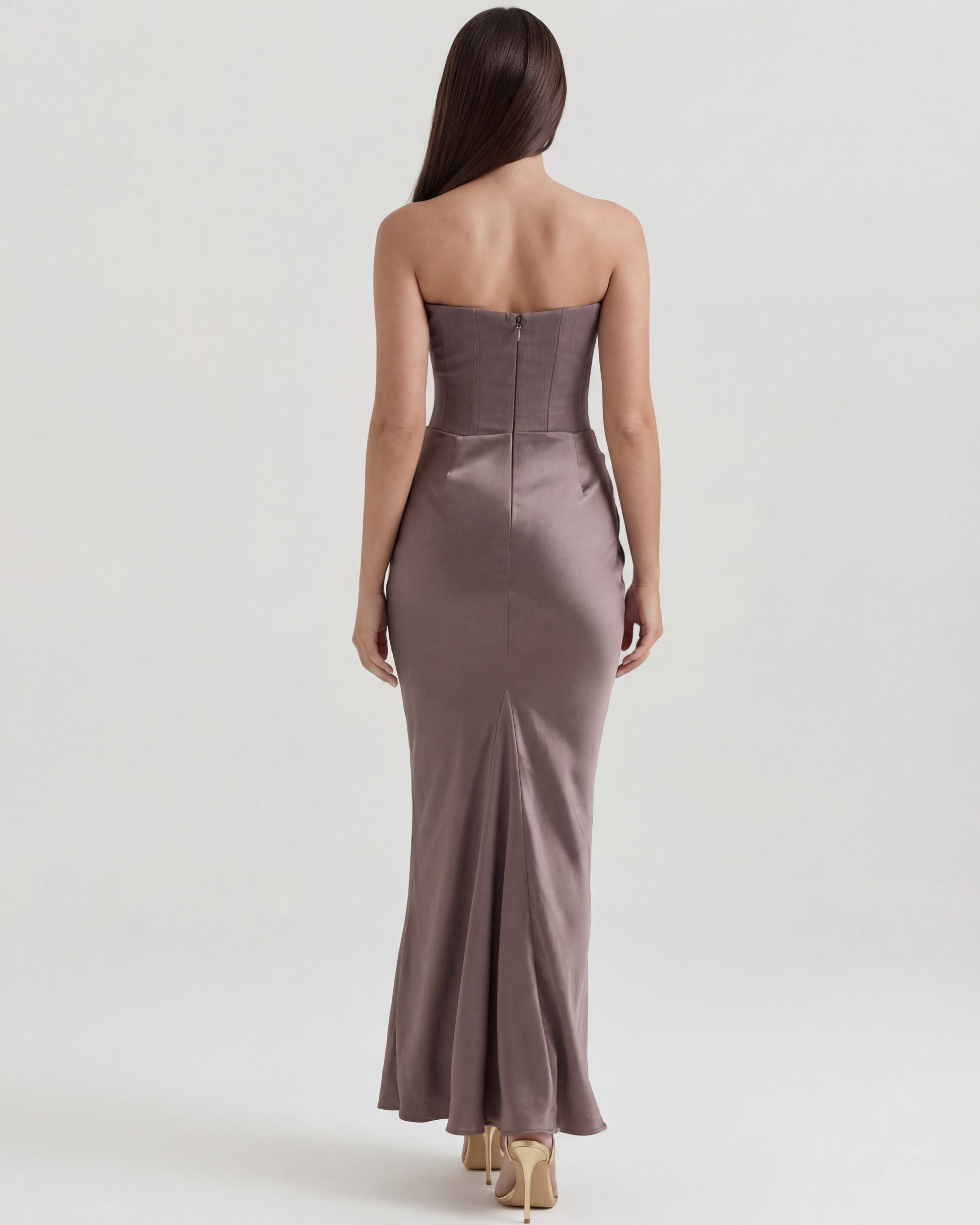 Vestido Rosalind en color gris humo - Cloe Montiel