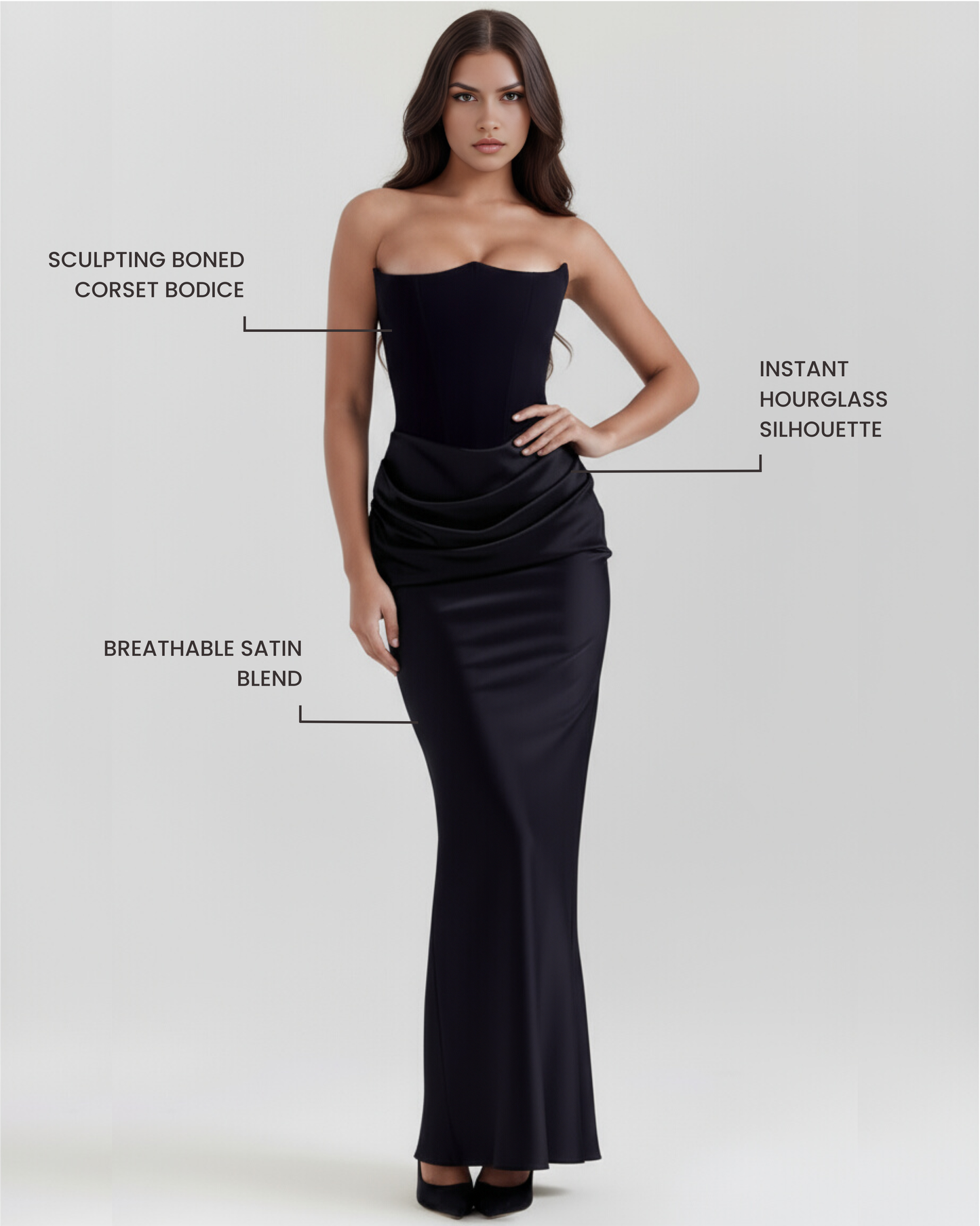Vestido Rosalind en color negro - Cloe Montiel