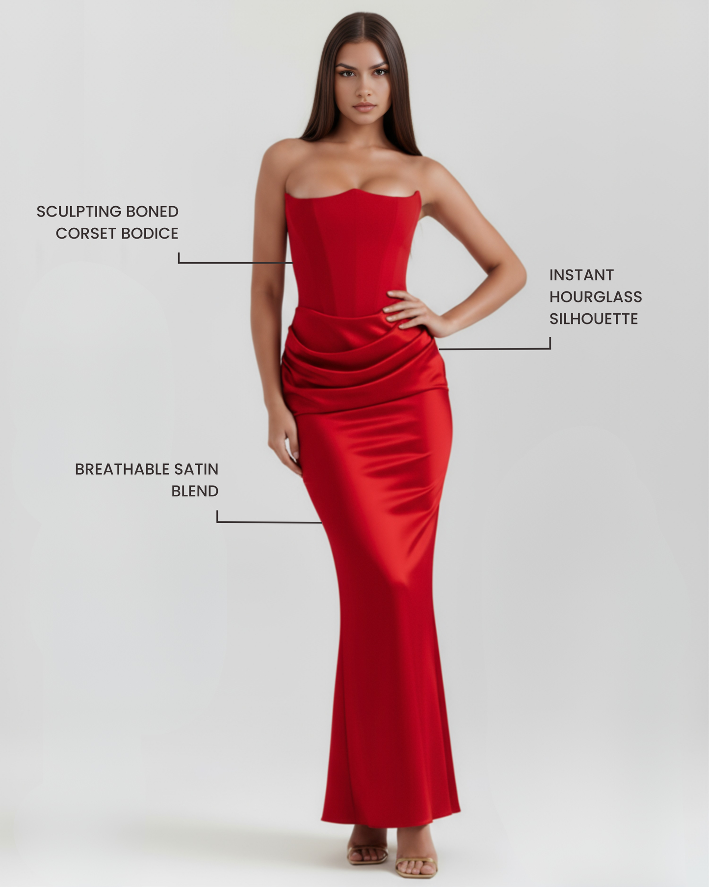 Vestido Rosalind en color rojo - Cloe Montiel