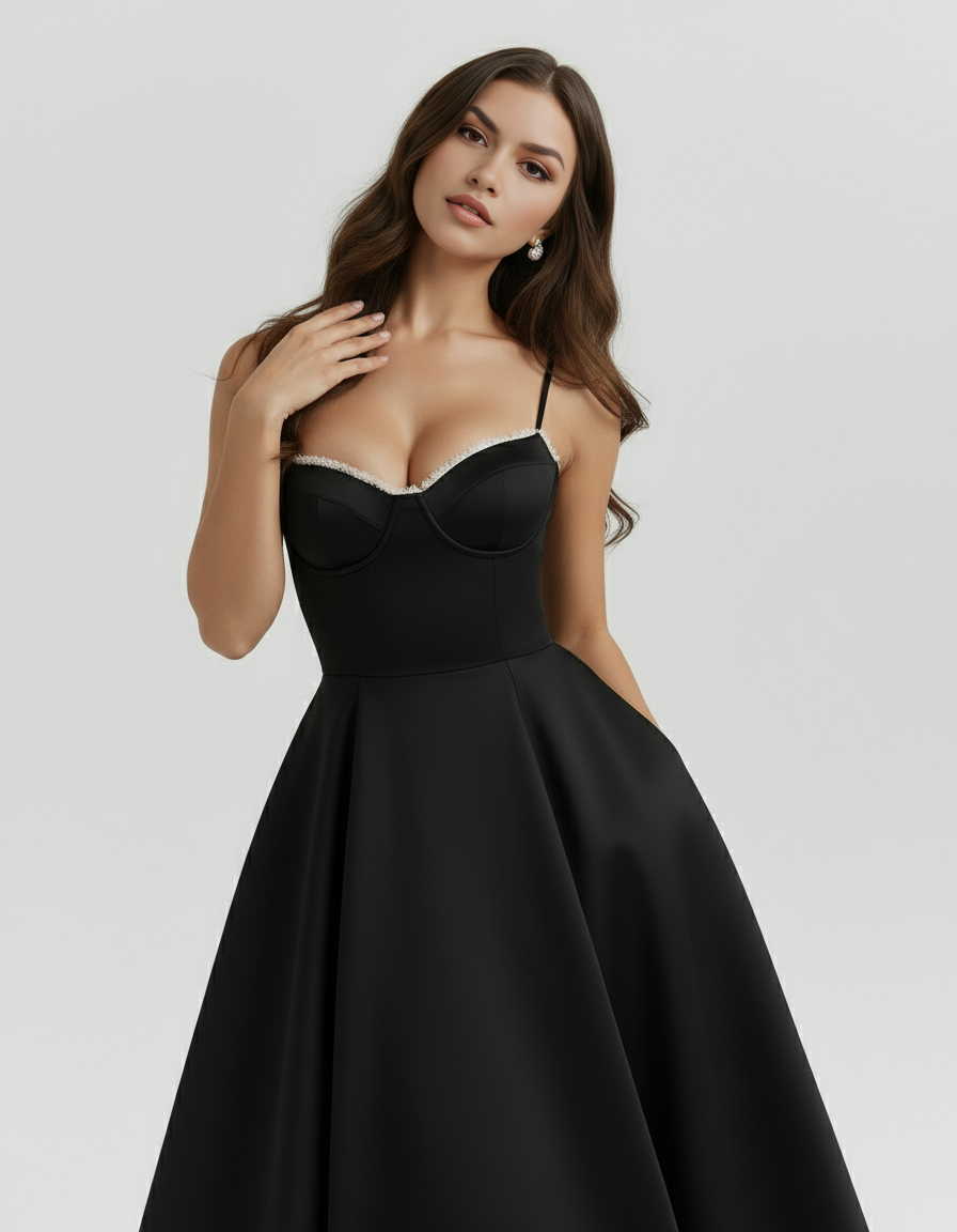 Vestido Selene en color negro - Cloe Montiel