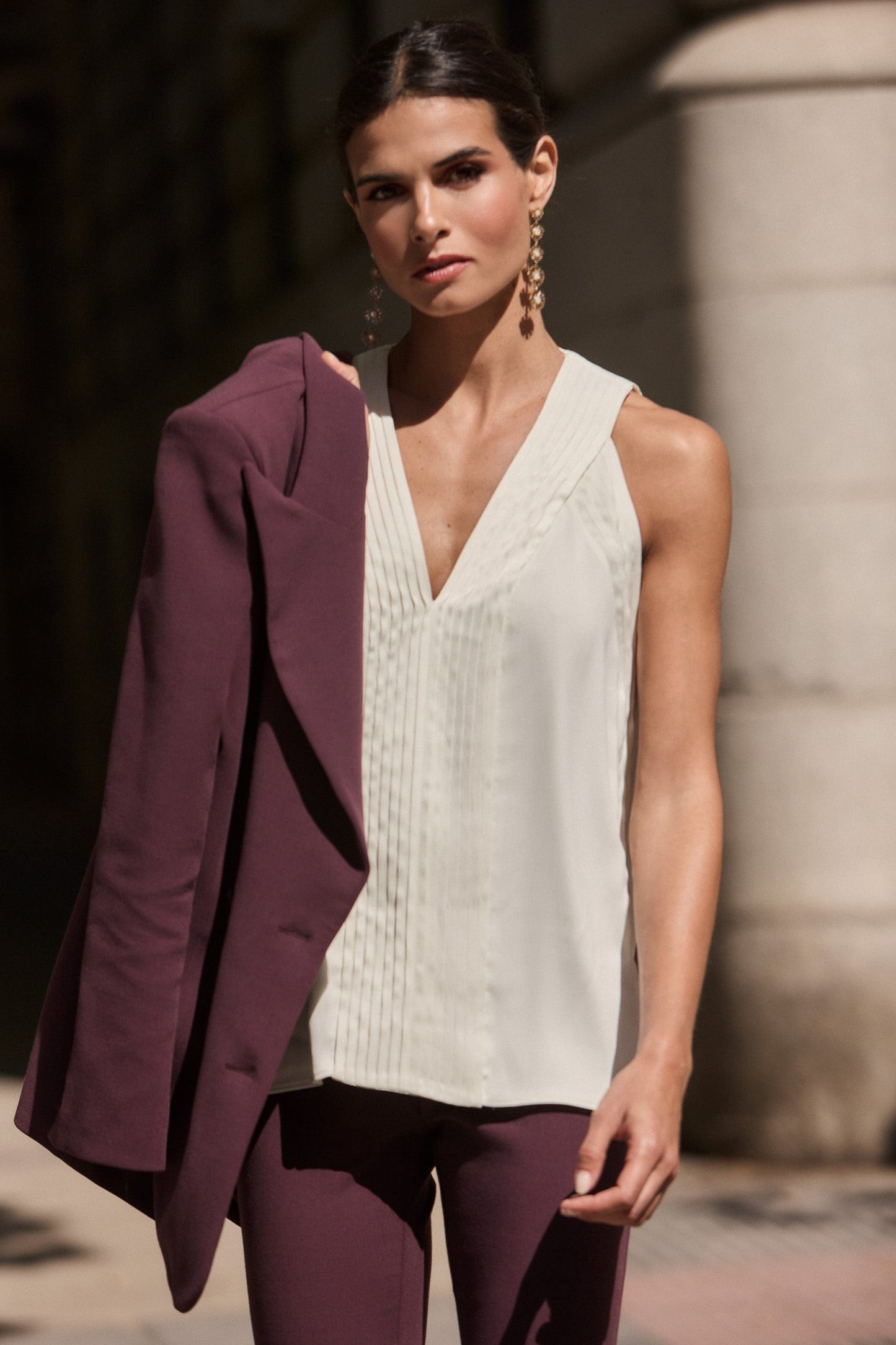 Top elegante blanco