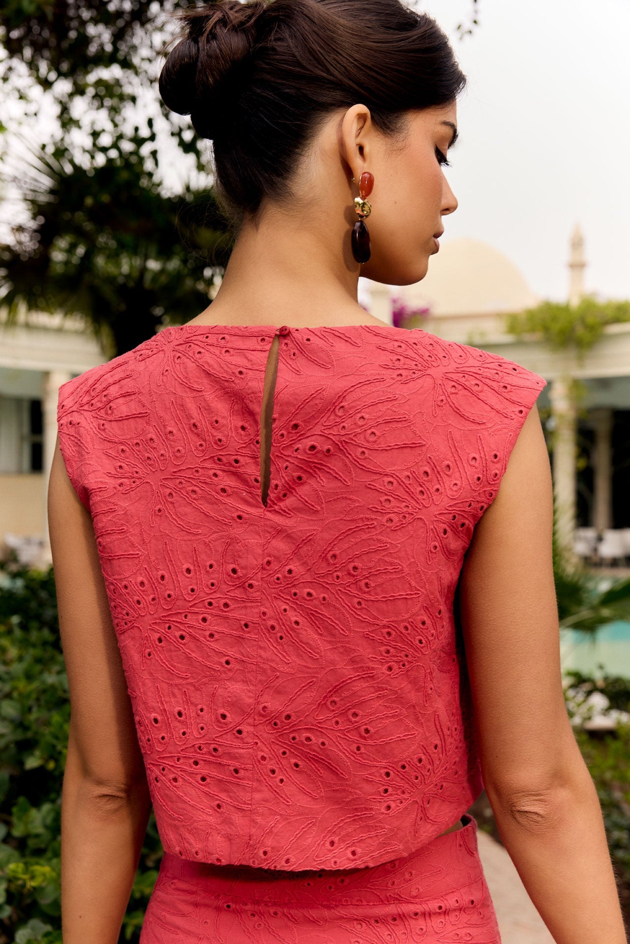 Top elegante rosa
