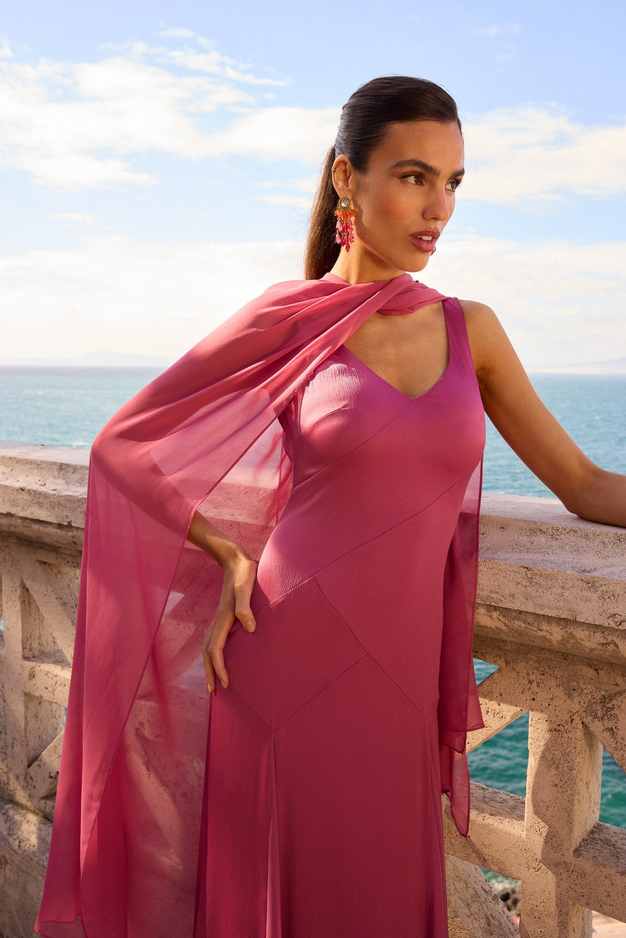 Vestido largo rosé