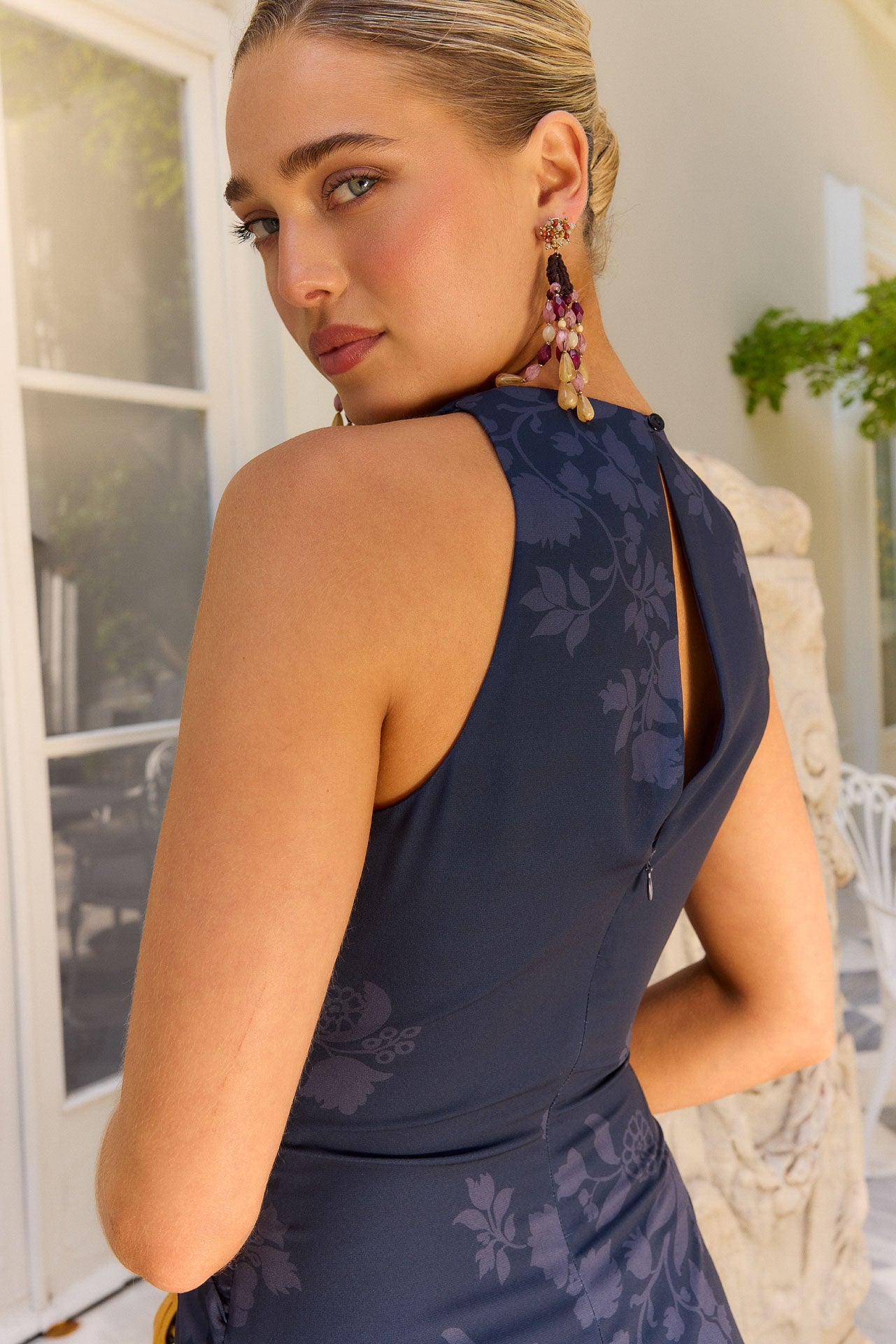 Vestido largo marino halter