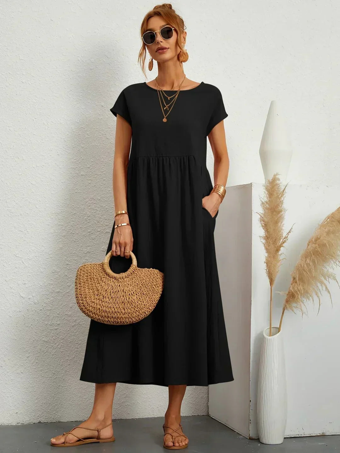 HEIKE | VESTIDO MIDI FLUIDO DE ELEGANCIA ATEMPORAL