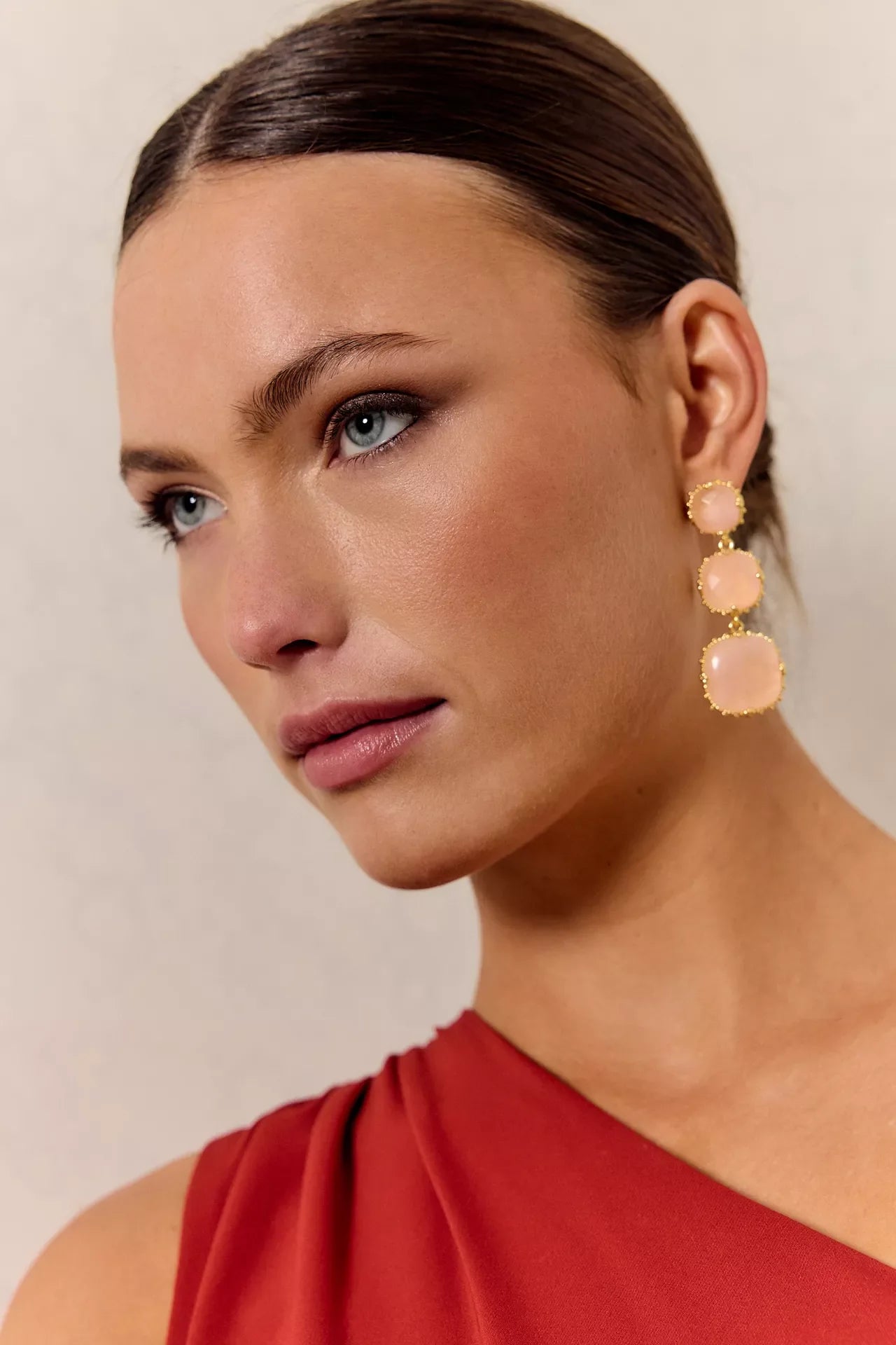Pendientes Livia Beige Rosa