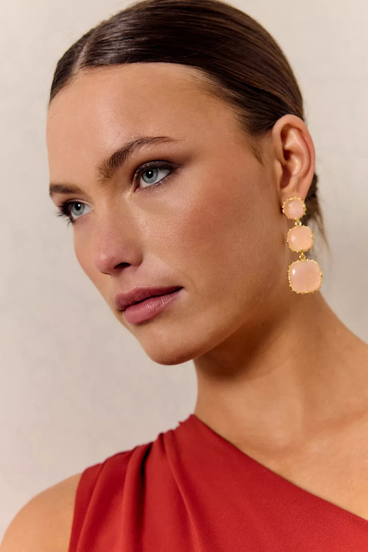 Pendientes Livia Beige Rosa