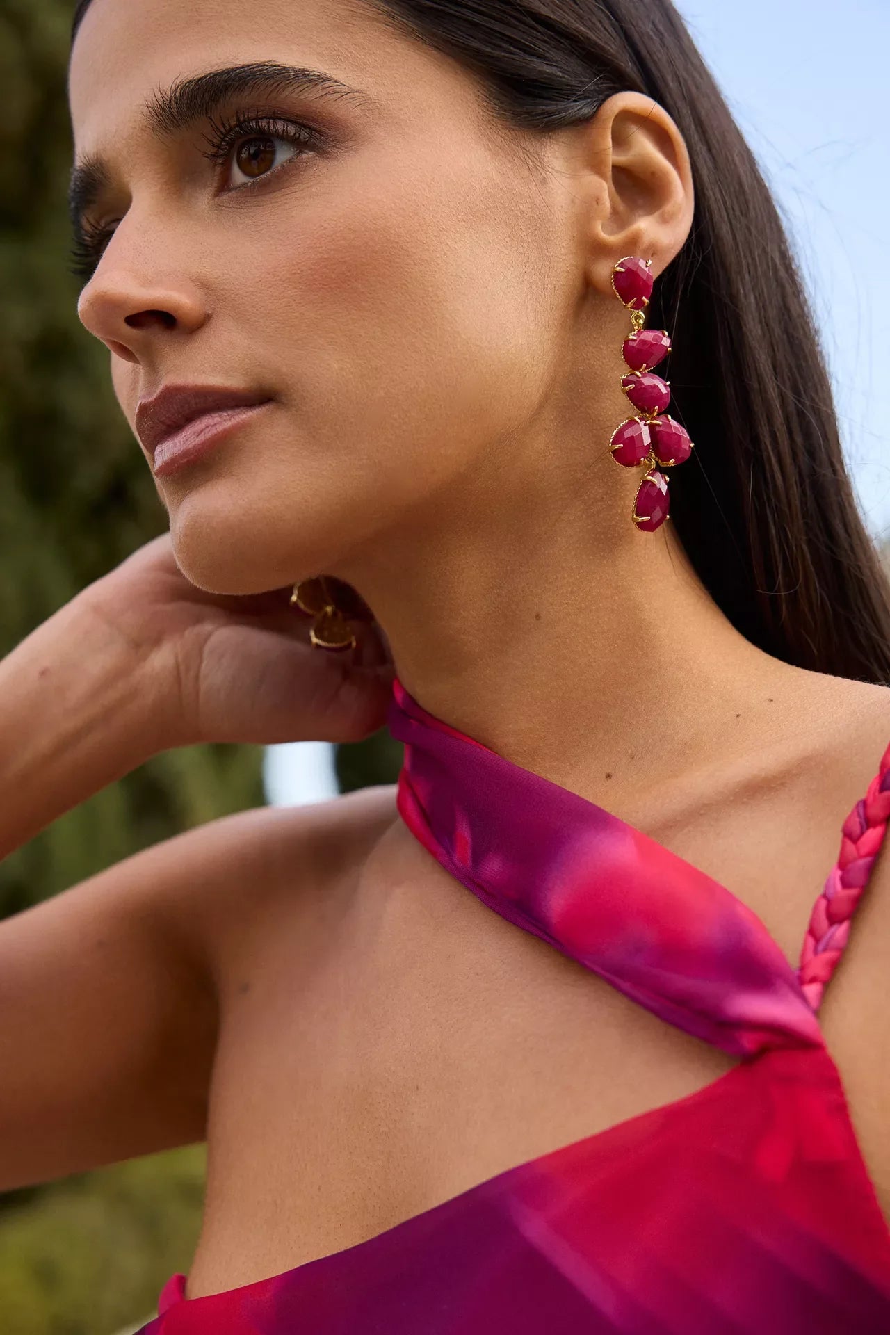 Pendientes Dalia Burdeos