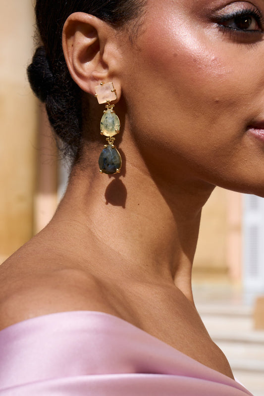 Pendientes Nila Rosa Verde