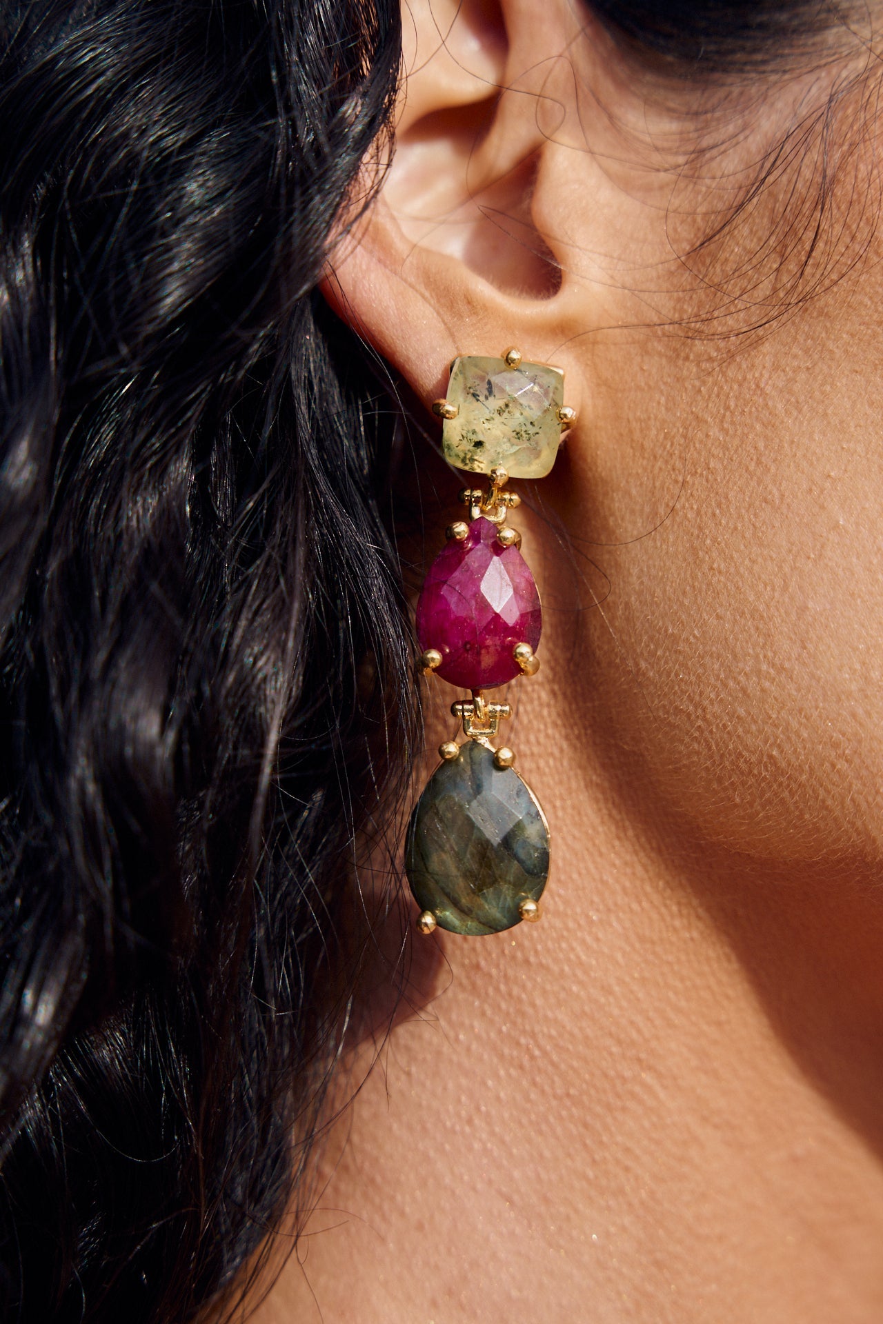Pendientes Vega Verde Burdeos