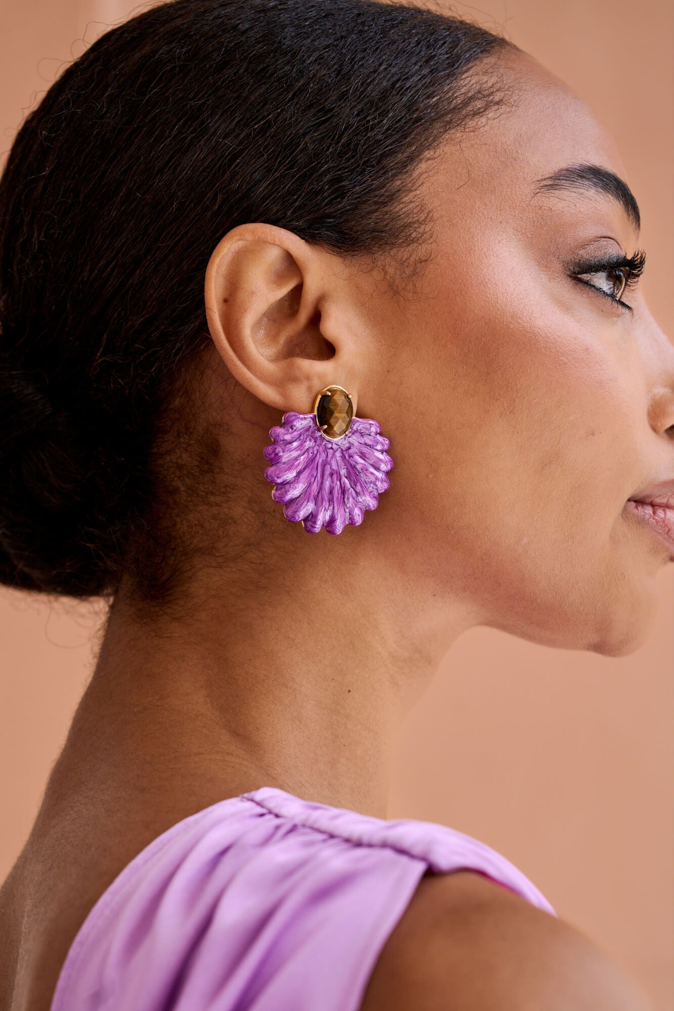 Pendientes Coral Morado